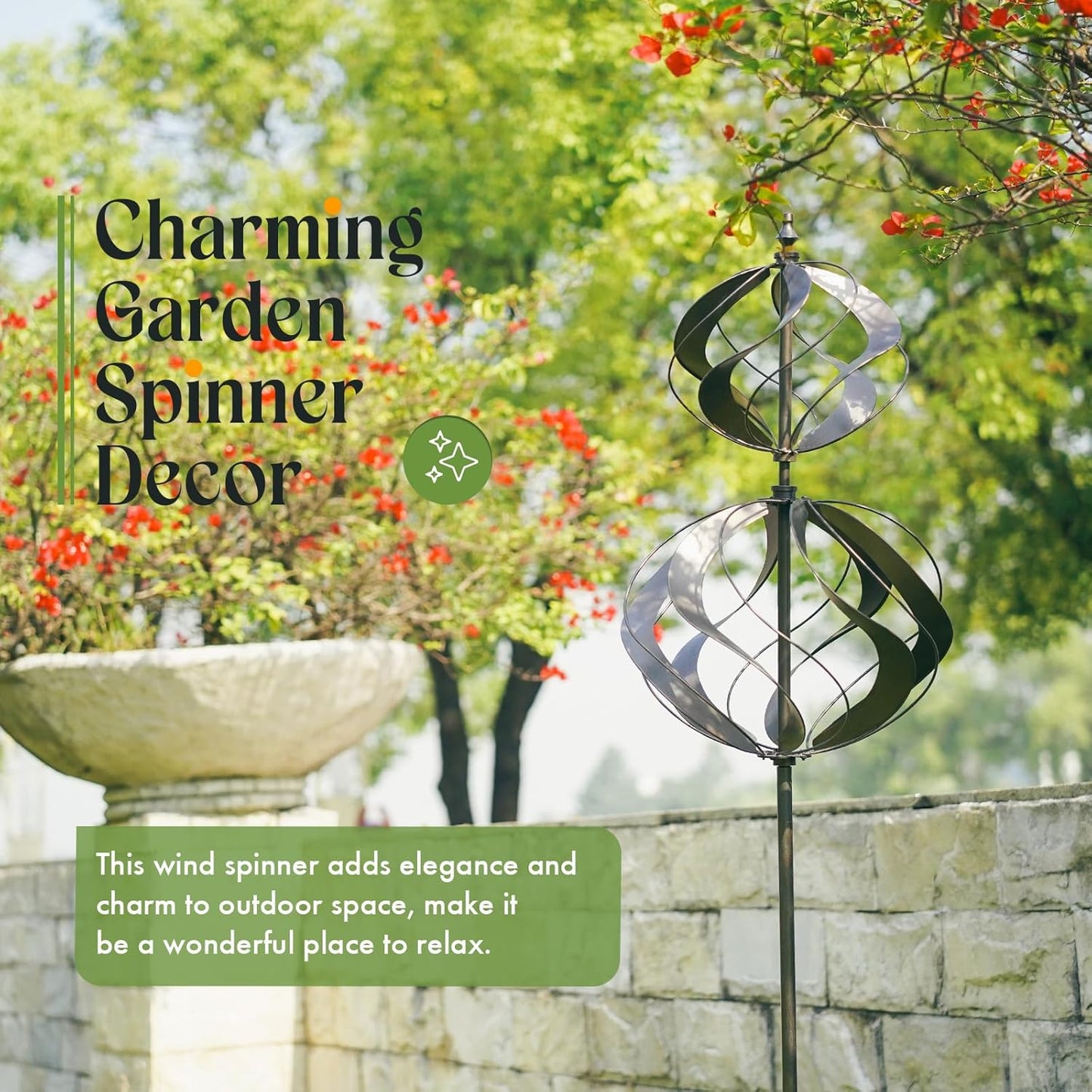 Wind Spinners Outdoor Metal - Large Kinetic Wind Spinner for Yard Garden, Windmills Lawn Ornament Décor for Lawn Patio (Height 84")