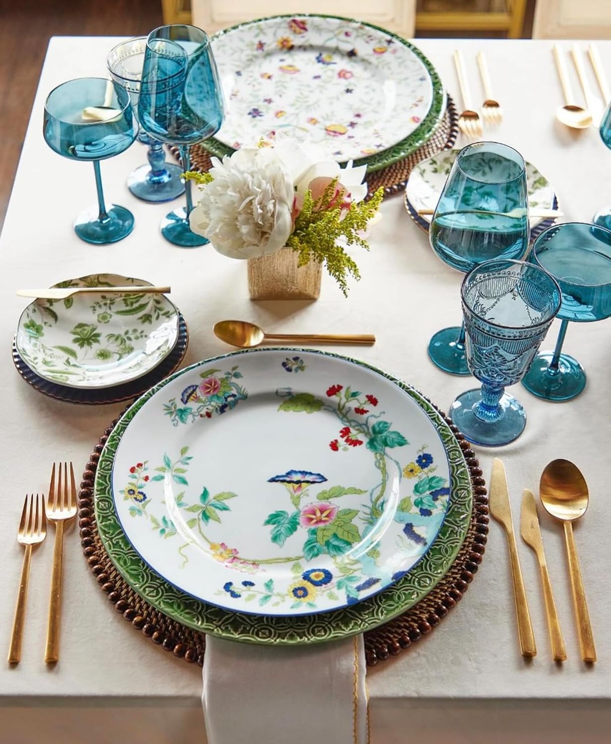 Saludi Original Midnight Blue Wine Glasses, 16.5oz (Set of 6) Stemmed Single Color Blue Glass - Great for All Wine Types and Occasions or Gifts - Luxury, Durable, Hand-Blown