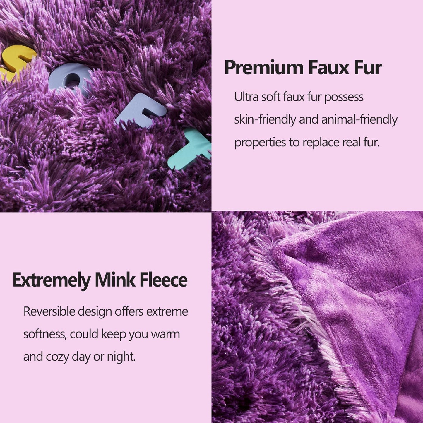 GONAAP Fuzzy Faux Fur Throw Blanket Queen Size Tie-dye Violet Purple Super Soft Cozy Plush Fuzzy Shaggy Blanket for Couch Sofa Bed (Tie-dye Violet Purple, Queen(90"x90"))
