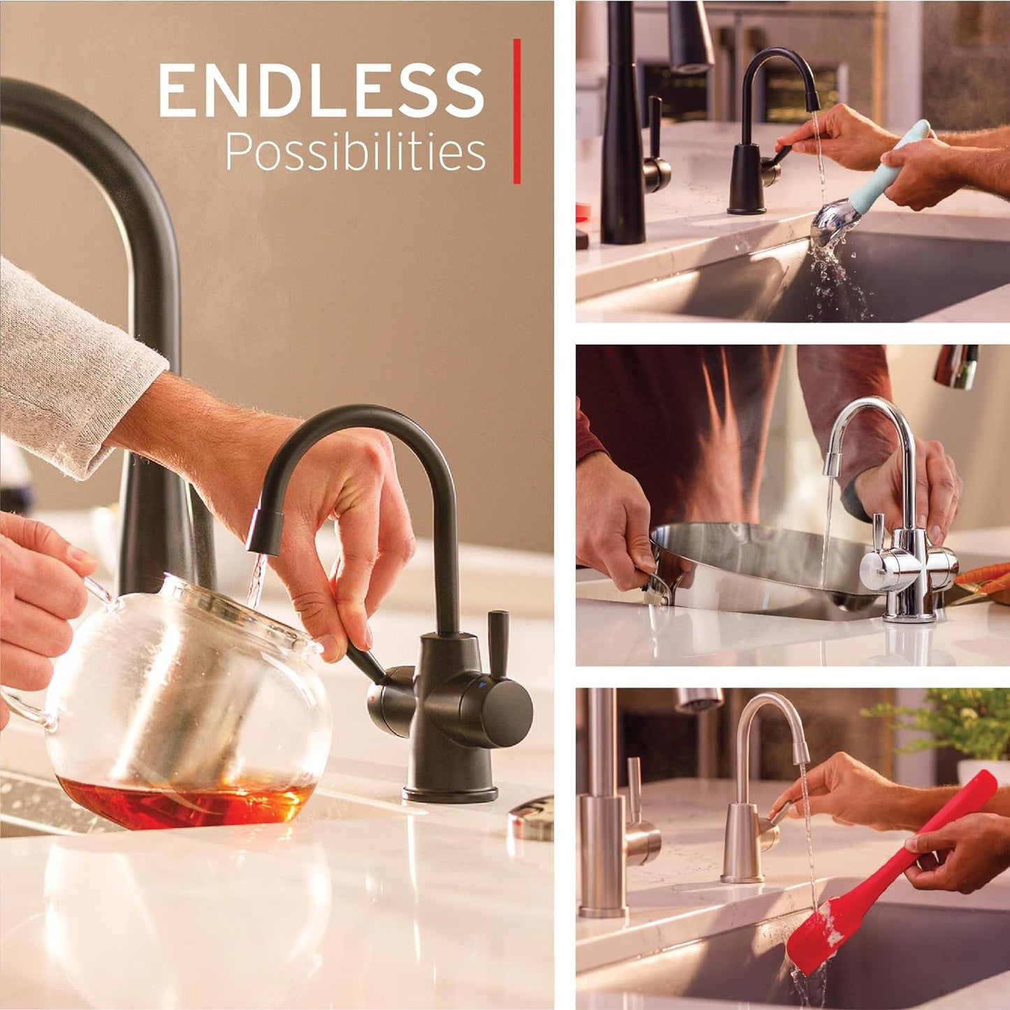 InSinkErator Stainless Steel Tank, HC250MBLK-SS HOT250 System & F-2000S Premium Under Sink Water Filtration System for Instant Hot and Cold Water Dispenser System