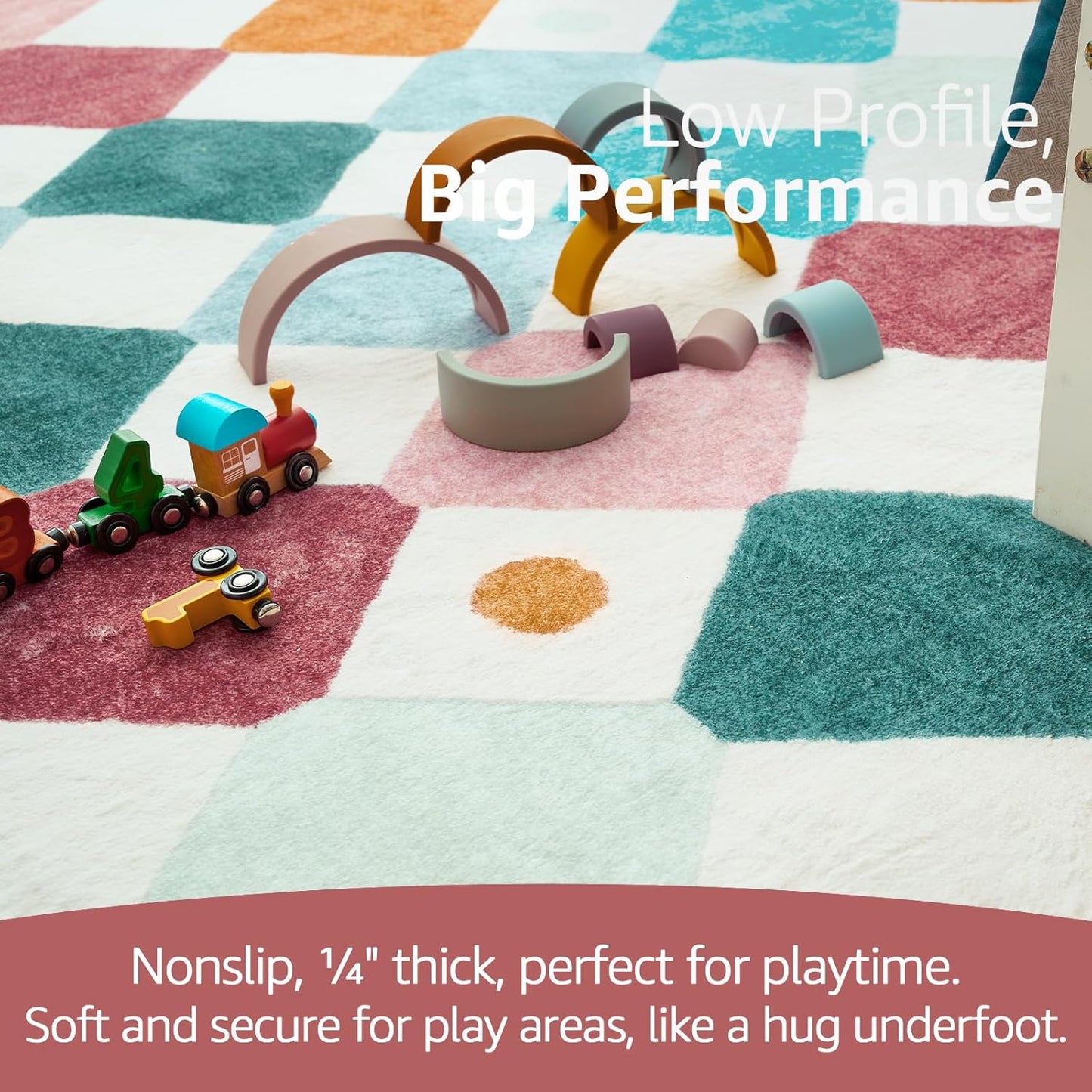 jinchan Area Rug 3x5 Kids Washable Indoor Floor Cover Non-Slip Modern Soft Rug Elementary School Classroom Colorful Diamond Carpet for Nursery Playroom Daycare Bedroom Living Room Confetti on Cream