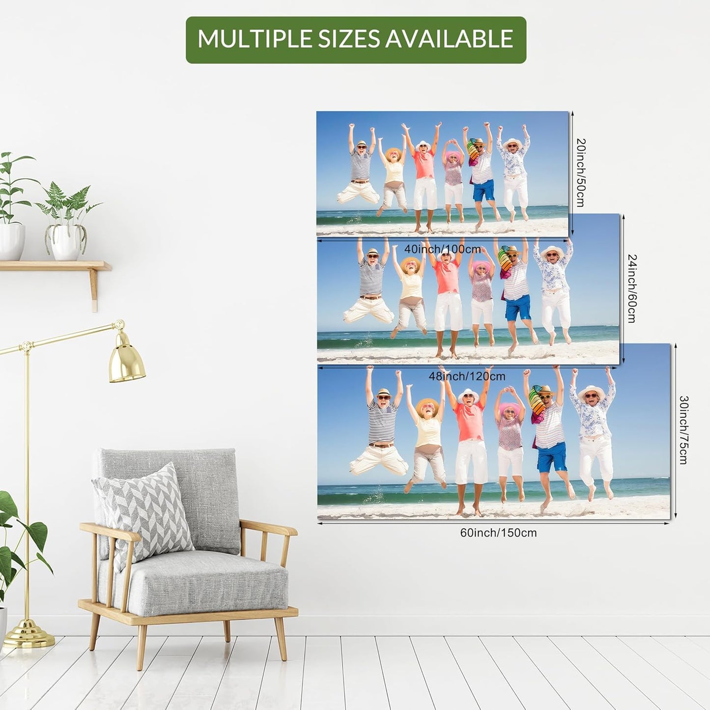 Wewejia Custom Canvas Prints with Your Photos 58x28 Inch, Upload your Travel Pictures/Photos - Custom Personalized Canvas Photo Gifts Father's Day Mother's Day Wedding Family Baby Pets Home Decor