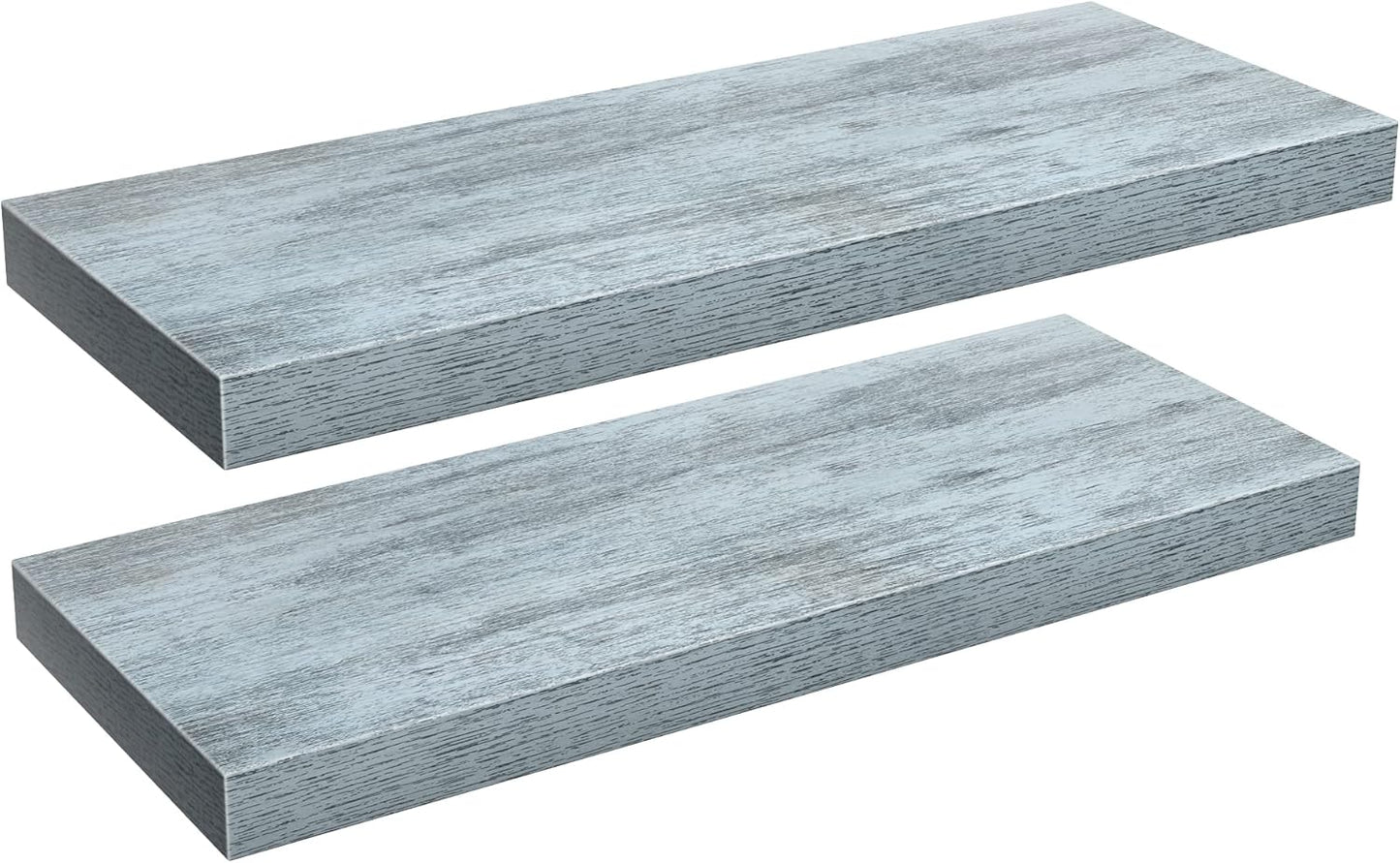 Sorbus Floating Shelves - 2 Pack 24 X 9 Inch Rustic Blue Wall Shelves for Bedroom, Kitchen, Living Room, Bathroom Shelves, Home Decor - Extra Long Floating Shelf for Trophy, Books Frames, Toilet Paper