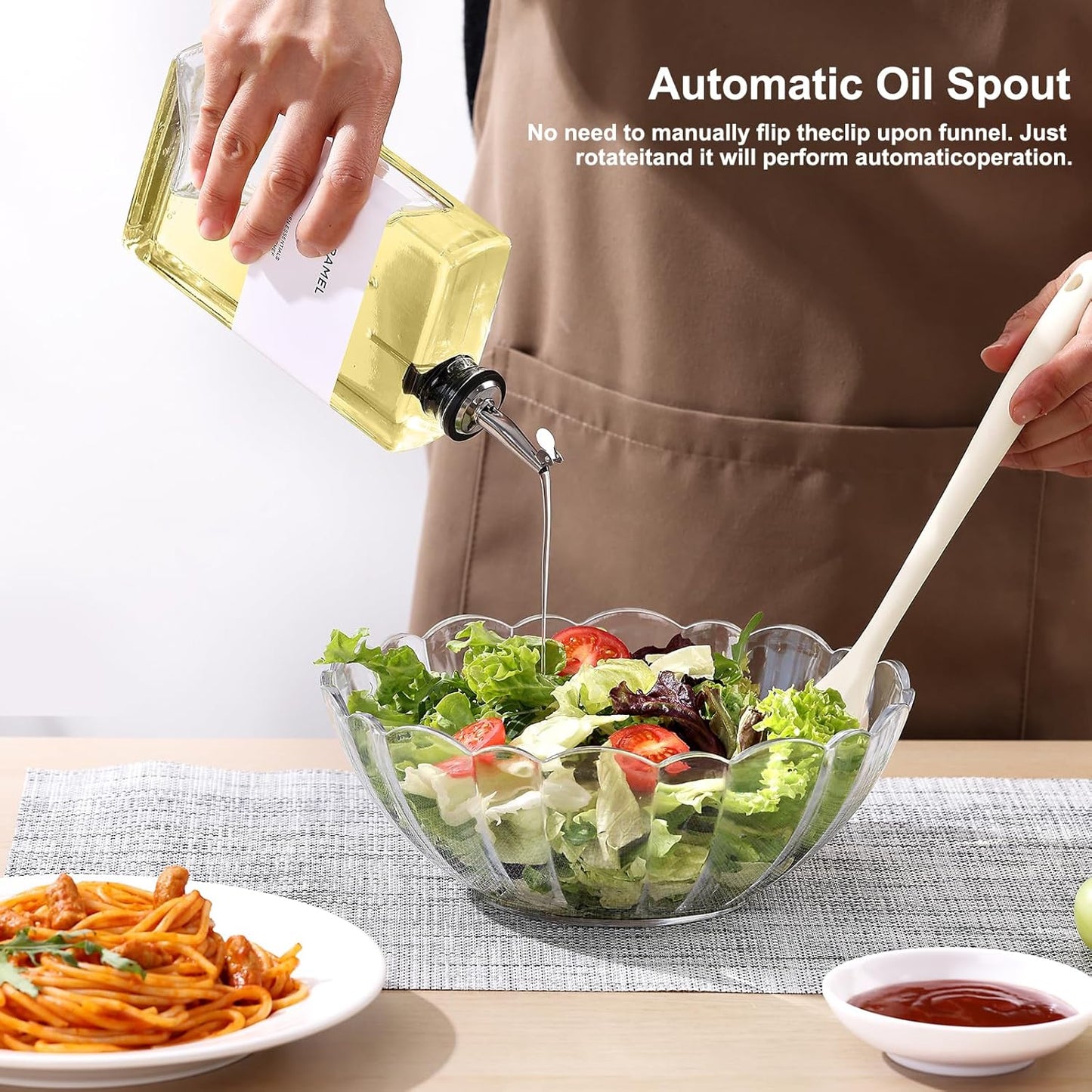 Olive Oil Dispenser Bottle for Kitchen, 3 Pack Glass Oil and Vinegar Dispenser Set, Elegant Book Design, Durable, Leak-Proof, Easy-Pour Spouts, Perfect for Kitchen, Dining Table (12oz)