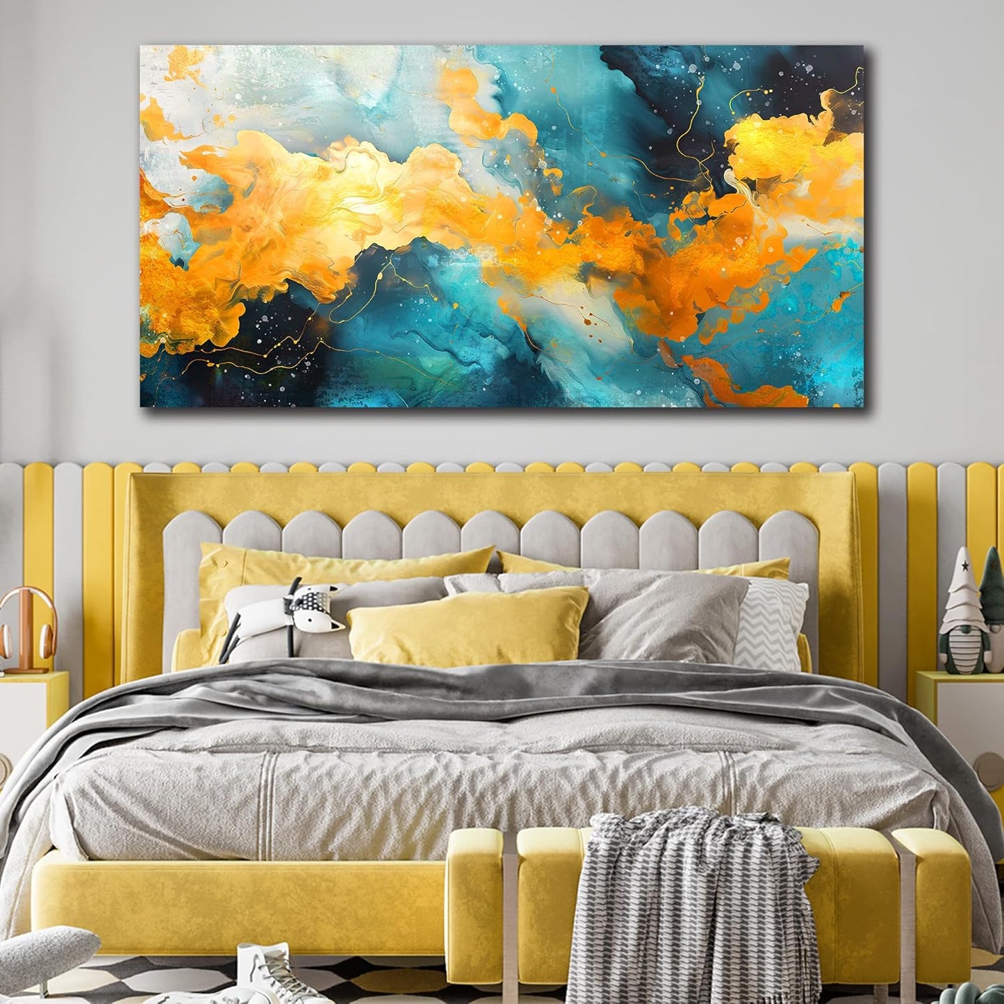 LAOTOART Colorful Wall-Art - Large Abstract Canvas Wall-Art - Paintings for Wall Decorations Ready to Hang Size 29" x 59"