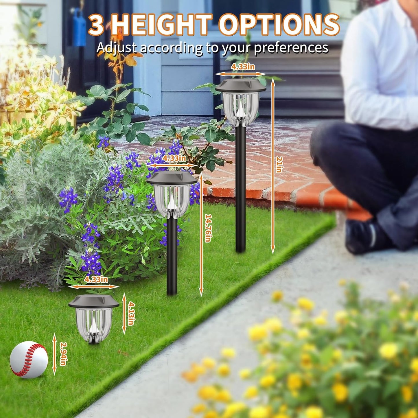 Solar Outdoor Lights,3 Pack LED Lights Outdoor Waterproof, Maintain 10 Hours of Lighting for Your Garden, Landscape, Path, Yard, Patio, Driveway(Cold)