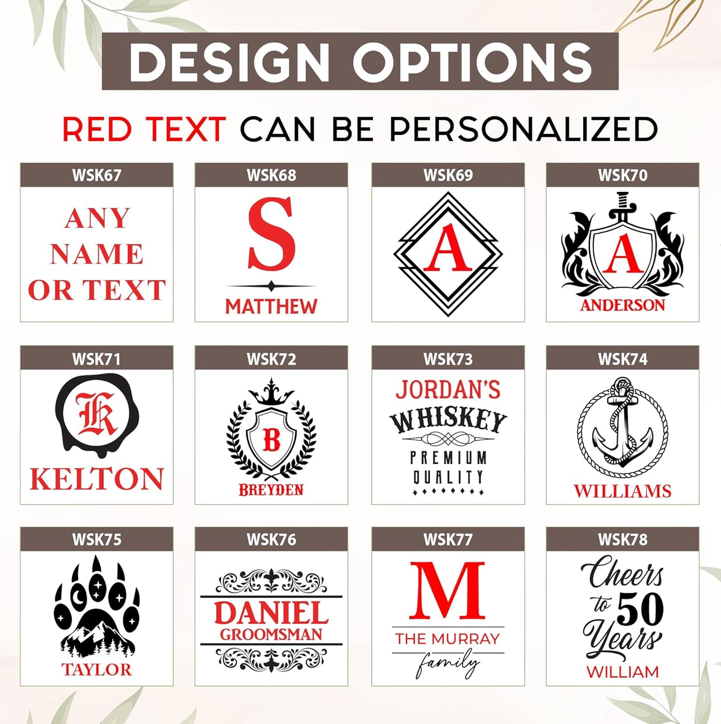 Personalized Triangle Whiskey Decanter Set for Men 650ml Luxury Gift for Groomsman, Liquor Decanters with 2 or 4 Glasses for Birthday, Retirement, Weddings - 24 Engraved Design Options