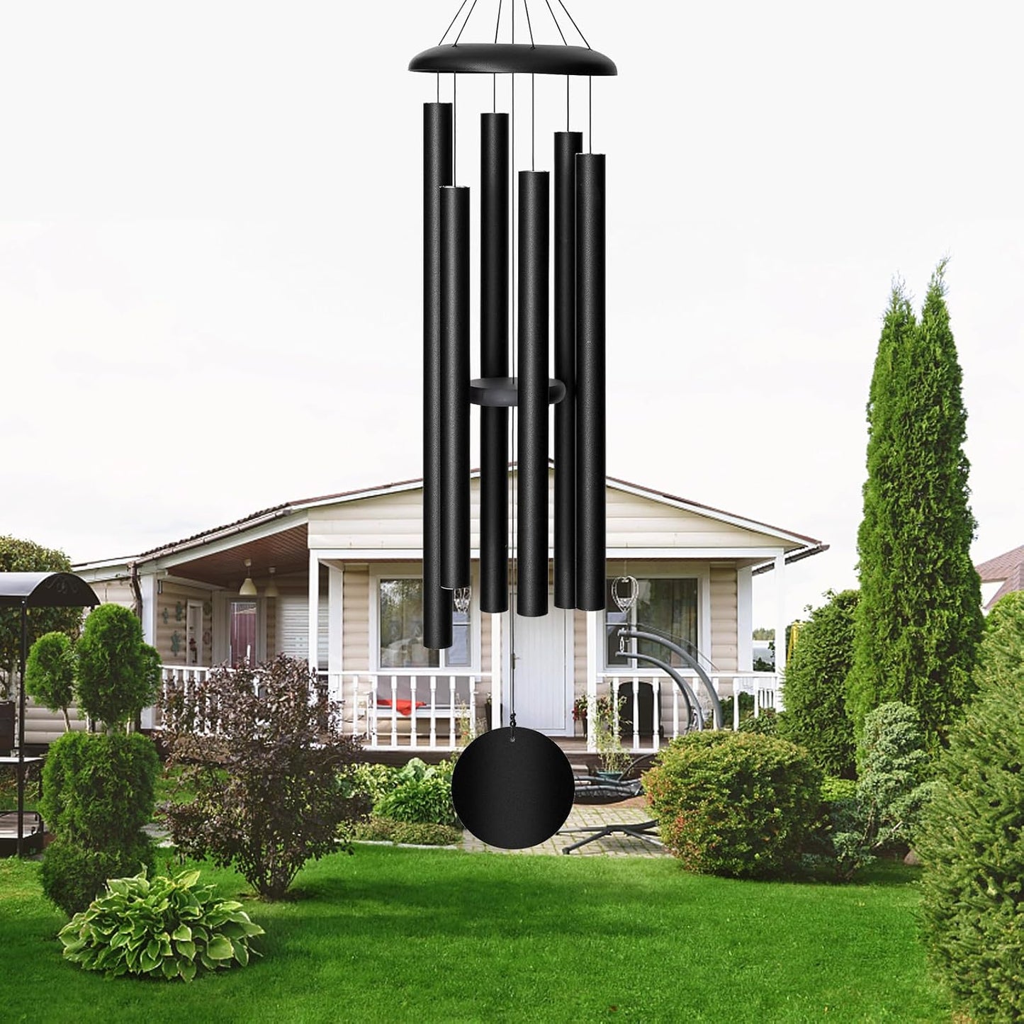 45'' Wind Chimes Outdoor,Memorial Wind Chime, Large Wind Chimes for Outside Deep Tone, Sympathy Gifts. Black
