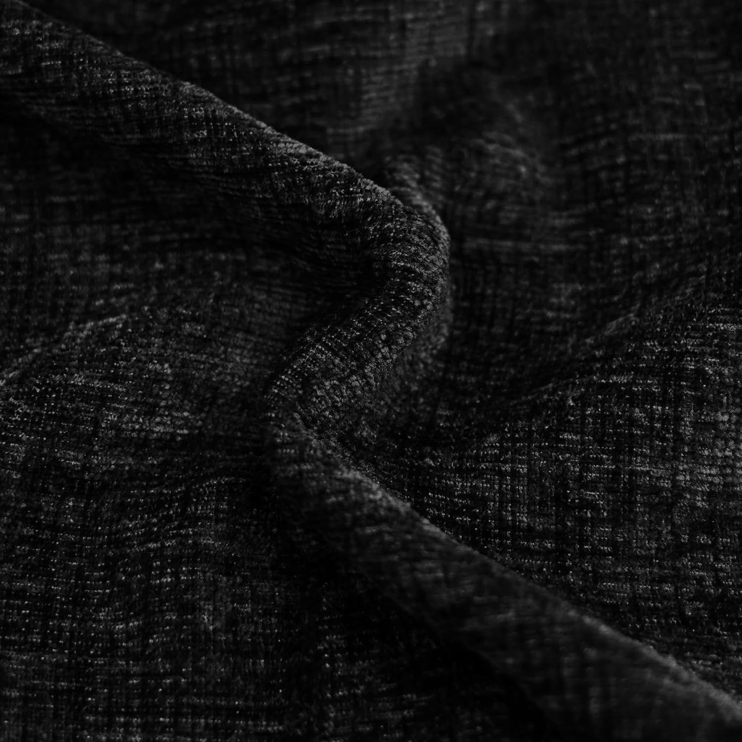 CaliTime Throw Pillow Covers Decorative 16 X 16 Inches Pack of 2 Cozy Chenille Cushion Cases for Couch Sofa Bed Living Room Home Black