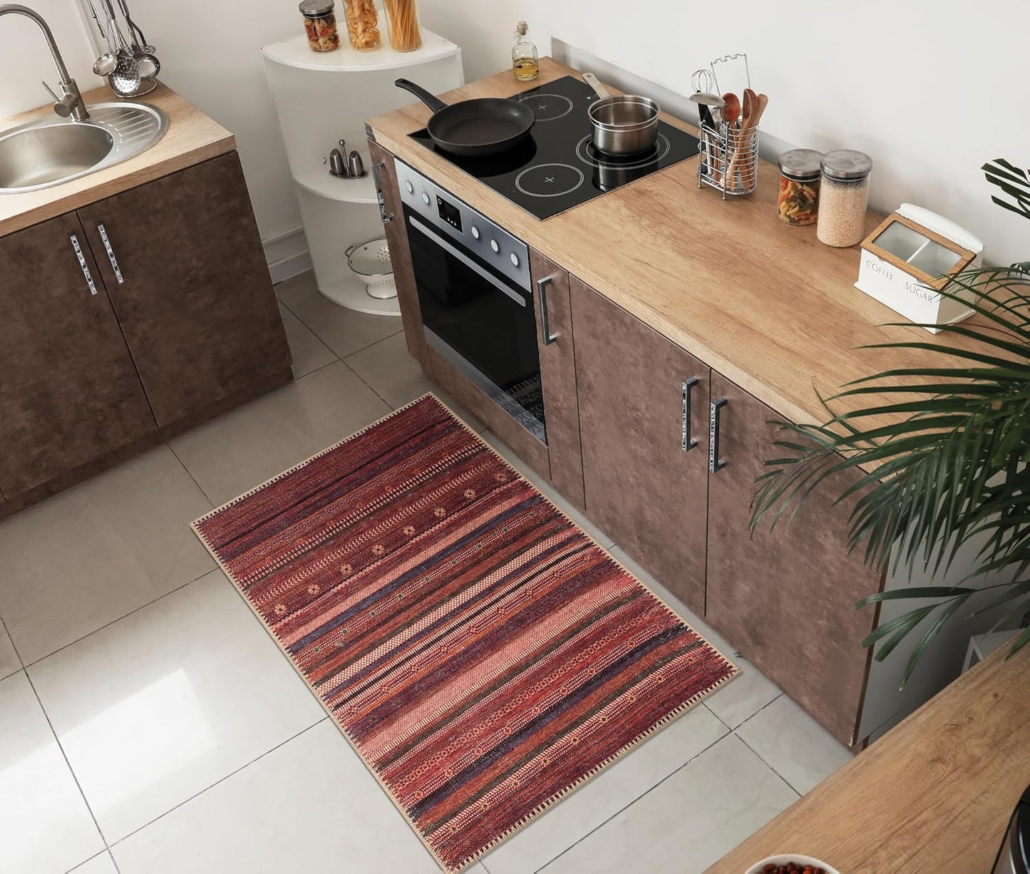 Keen Home Design 2x3 Rug - Machine Washable Entry Rug with Non-Slip Backing, Ideal for Enteryway, Kitchen, Bathroom, Laundry Room - Vintage, Easy Clean, Durable, Low Pile Rug - (2' x 3')