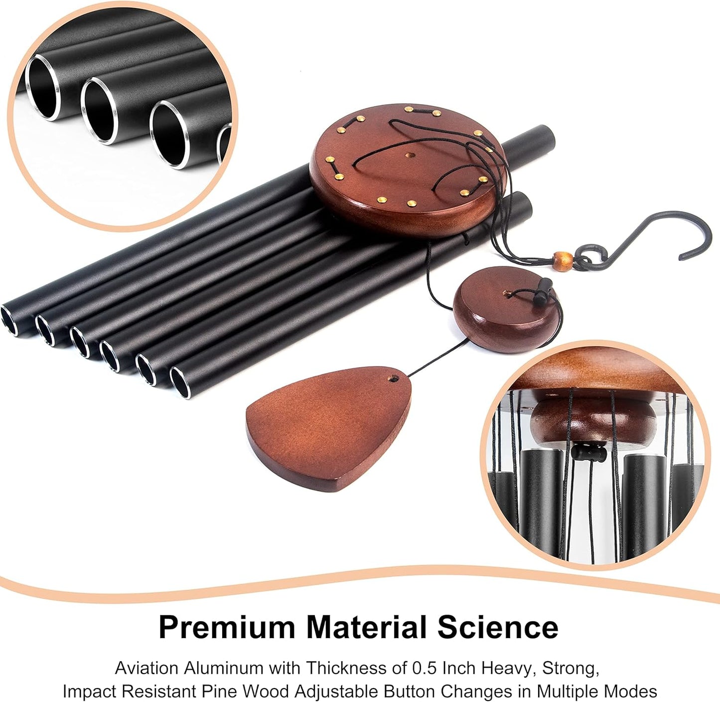 Wind Chimes for Outside, 37 inch Large Metal Wind Chimes Outdoor (3)