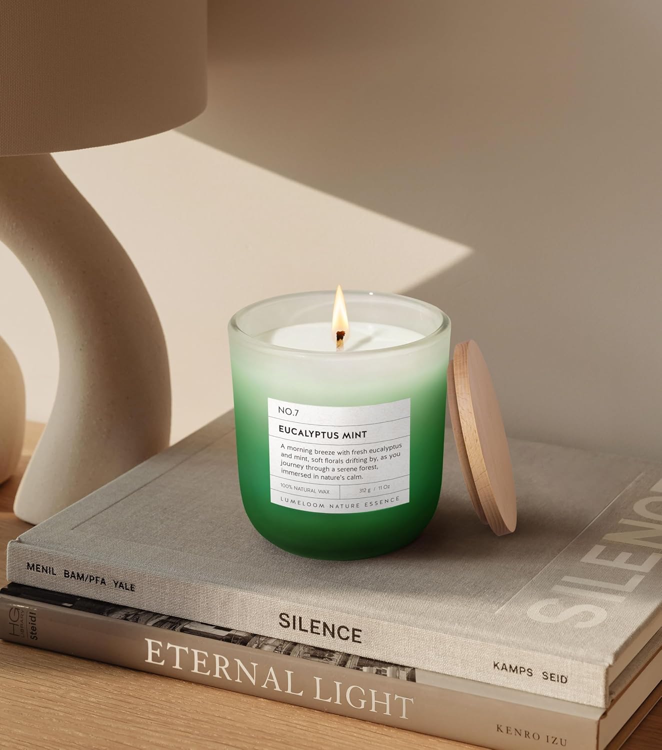 Eucalyptus & Mint Scented Candle, 11oz Aromatherapy Soy Wax Candles for Home Scented, Long Lasting, Eucalyptus Scent, Green Color, Gift for Women, Men, Sisters, Relaxation & Stress Relief