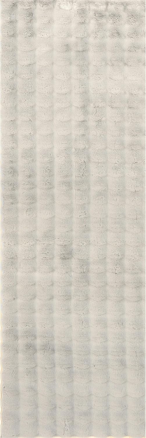 nuLOOM 2'6" x 8' Cozy Plush Area Rug, Machine Washable, Non-Slip, Soft Fluffy Shag Carpet for Living Room Bedroom Kids Room Nursery Home Decor, Jeni Grey