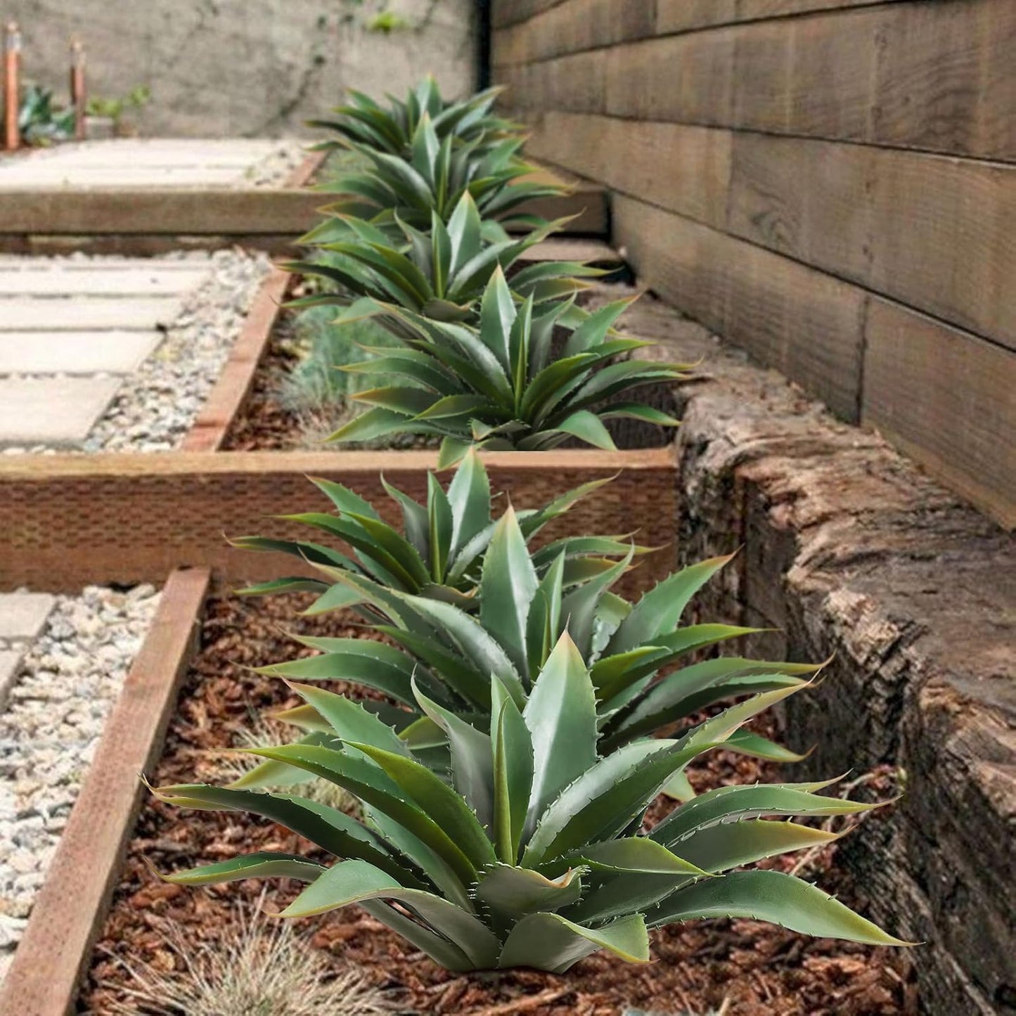 JUSTOYOU Large 12.5" Artificial Succulents Aloe Plants Real Touch Fake Flowers Unpotted for Home Wedding Festival Arrangement (4, Green)