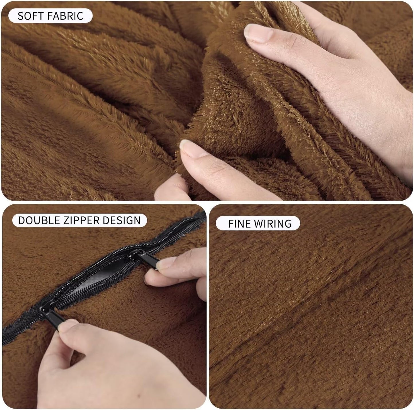 Bean Bag Chair for Adults 8FT,Soft Removable Cover for Teens/Girls Bedroom,Fluffy Giant Round Floor Beanbag Lounger Chairs (No Filler,Deep Coffee)