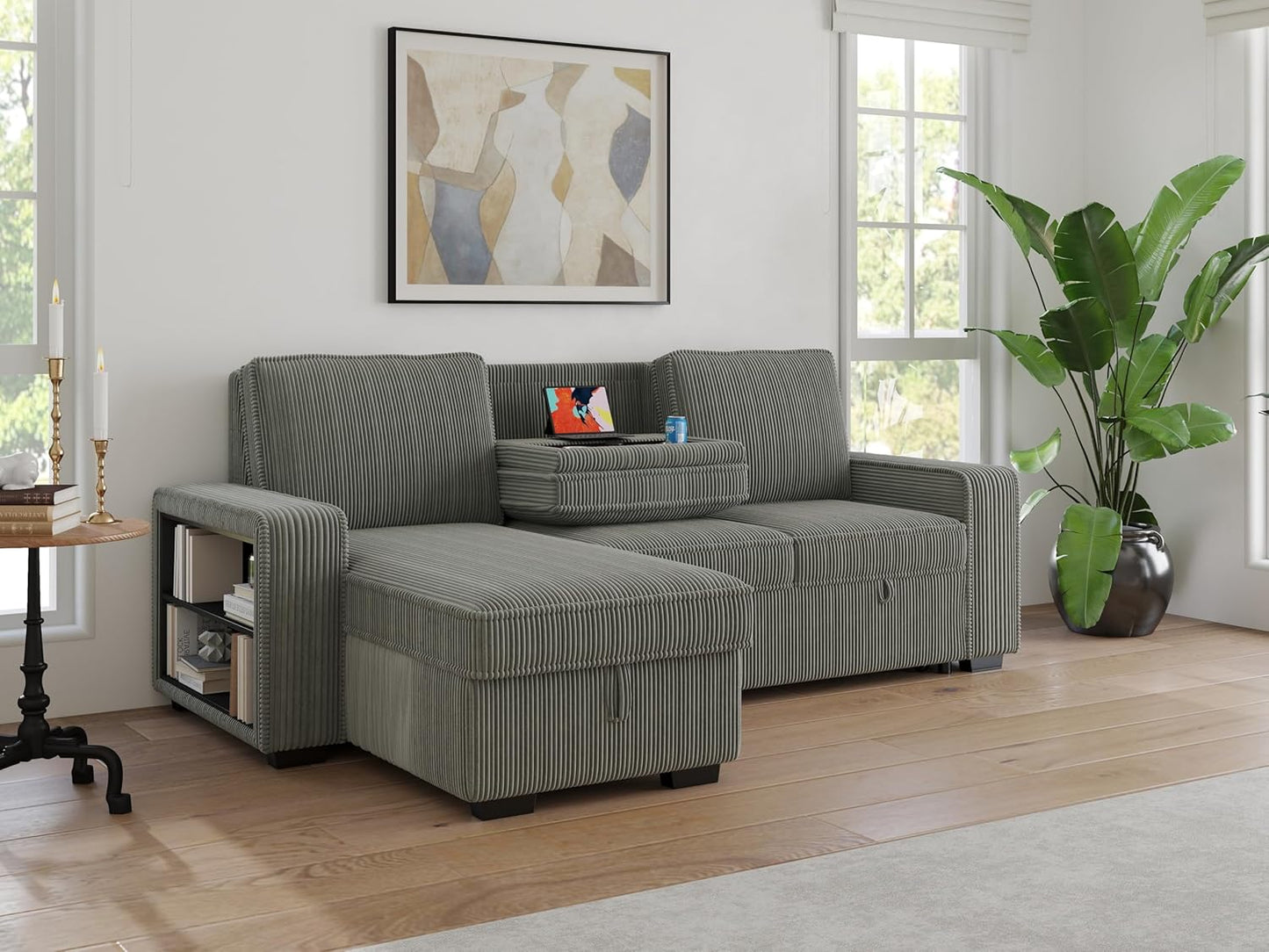 91-inch Reversible Sectional Sleeper
