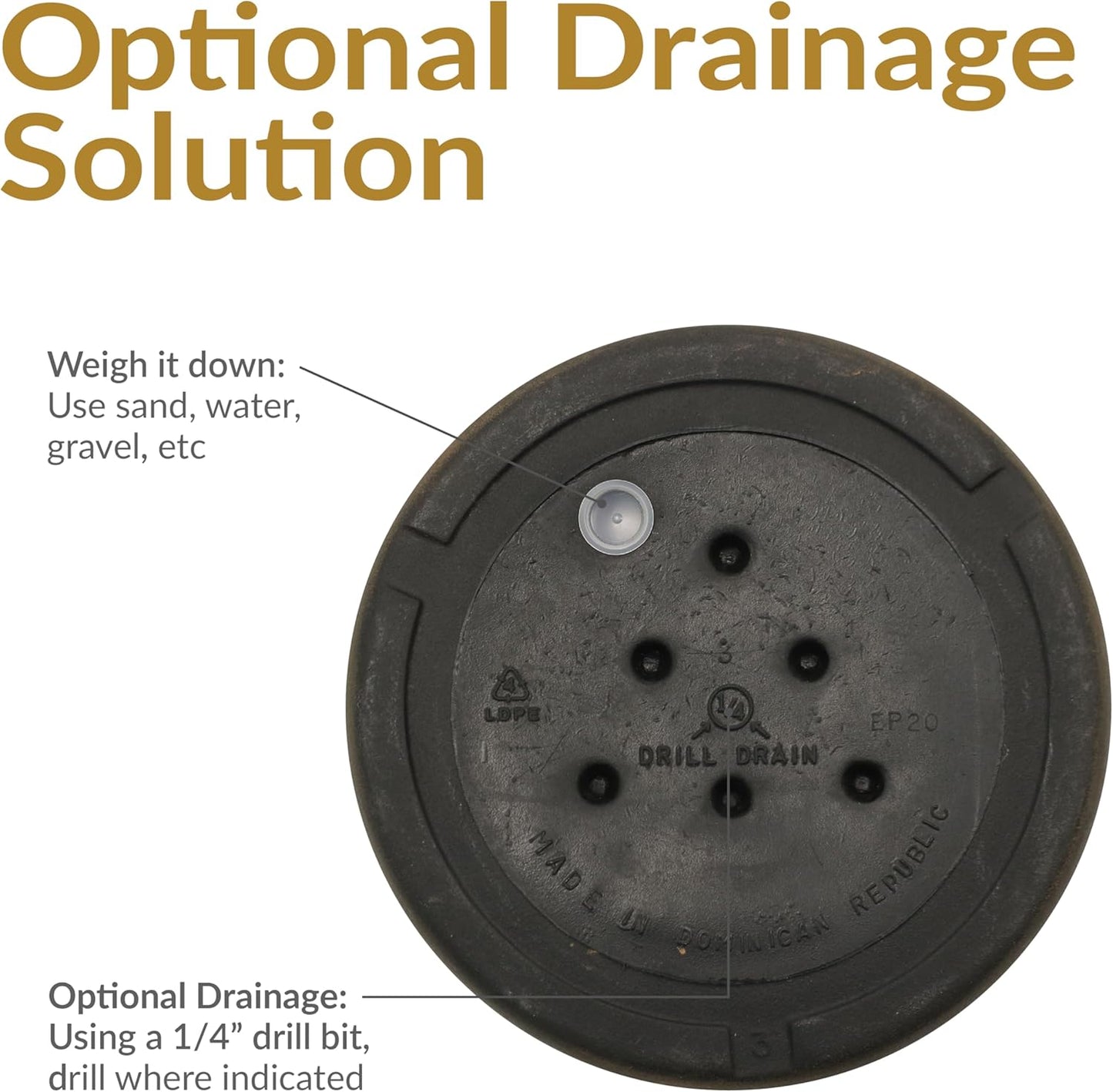 Sunnydaze 19.5-Inch Arabella Large Plant Pot - Polyresin Round Outdoor Planter with Drillable Drainage Holes - Sable