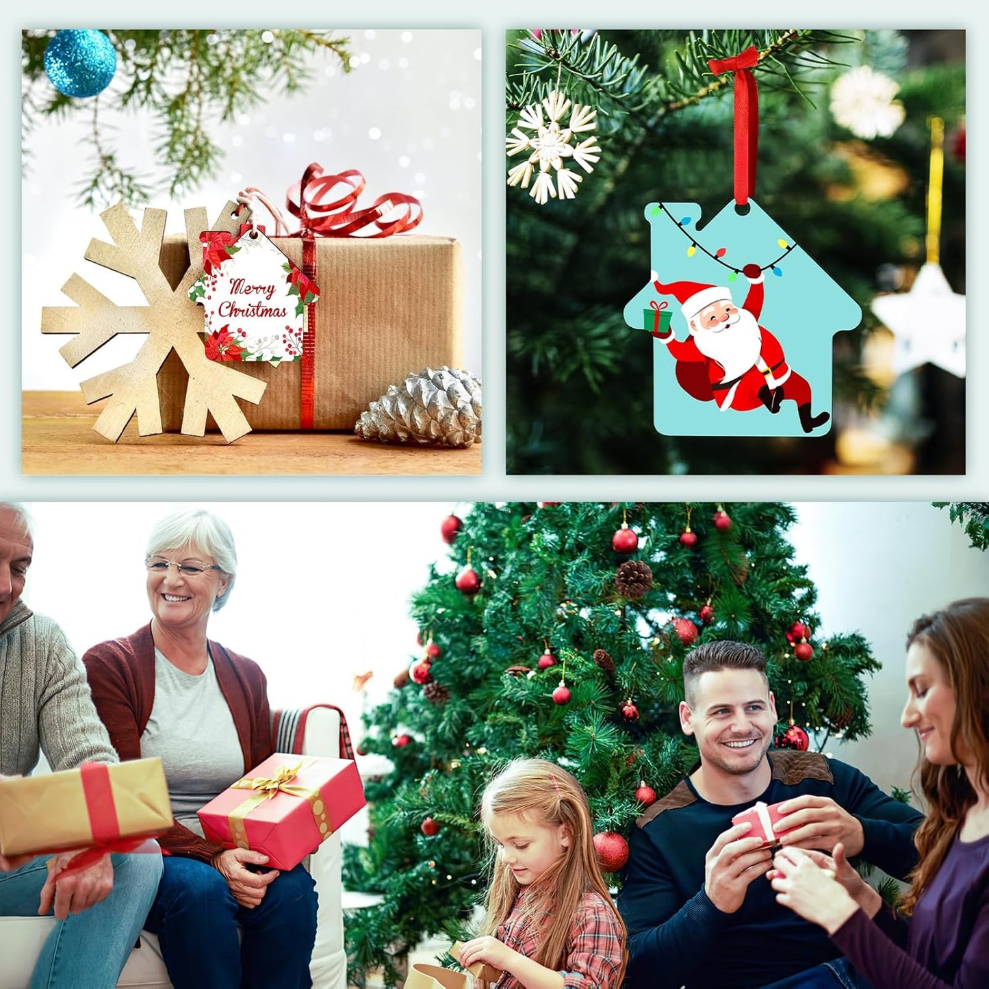 Personalized Christmas Ornaments 2025, Wood Custom Photo Text Hanging Ornament Customized Christmas Tree Decorations Gift for Family, Kids, Friends, Couples, Wedding