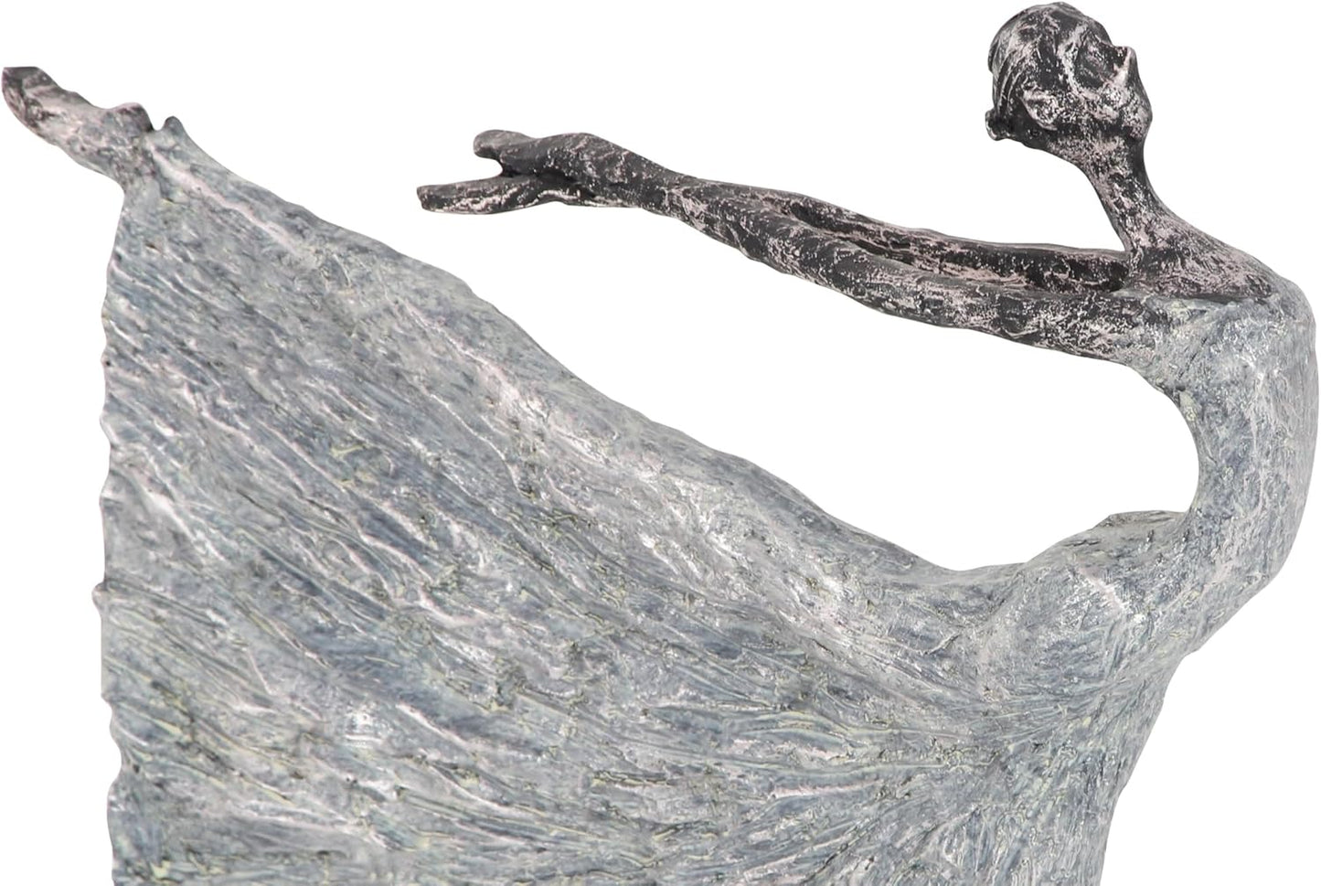 Deco 79 Polystone Dancer Decorative Sculpture Home Decor Statue, Accent Figurine 12" x 3" x 16", Gray