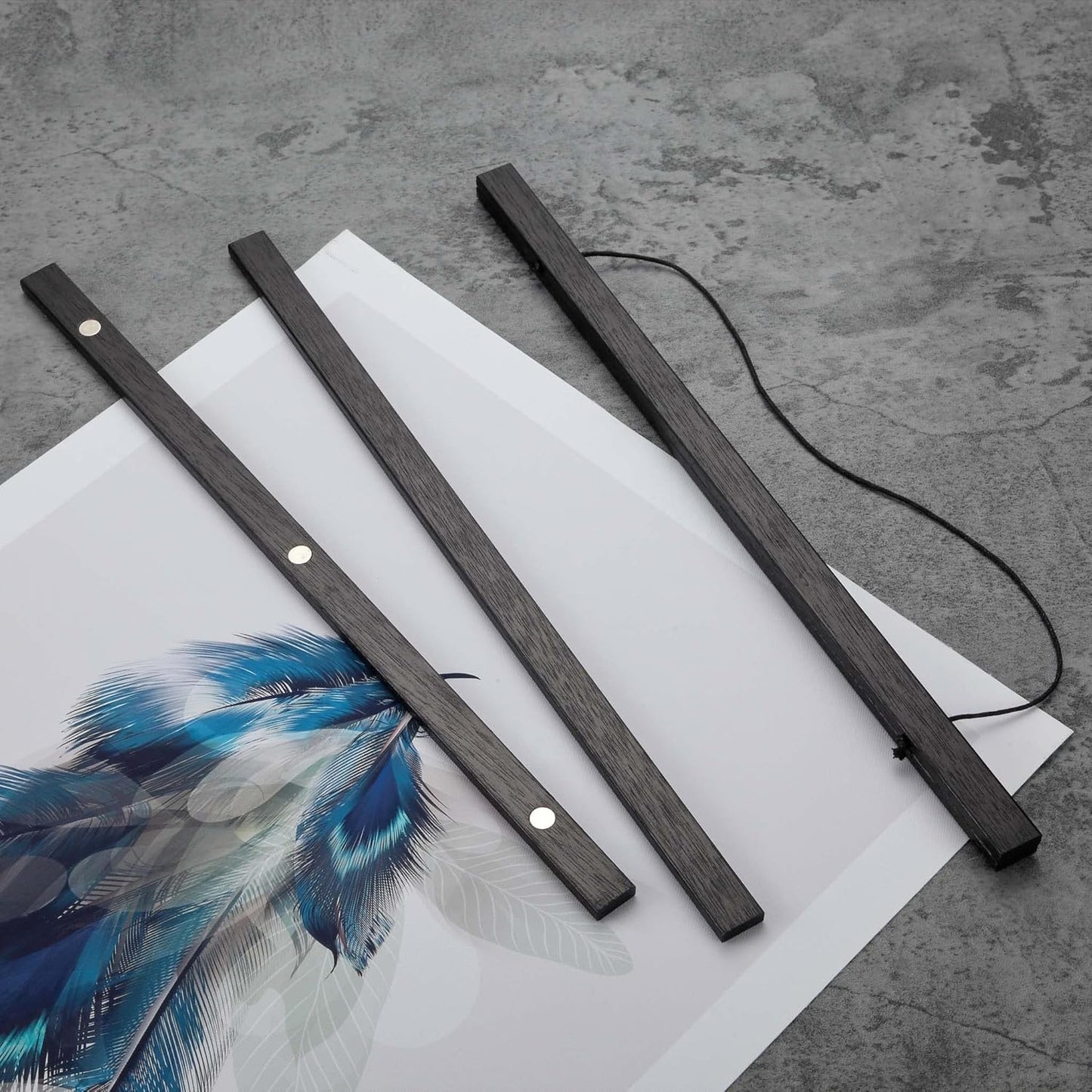 FALAMON Magnetic Poster Frame Hanger, Magnet Poster Frame for Posters, Prints, Photos, Pictures, Maps, Scrolls, and Canvas Artwork(Black,60")