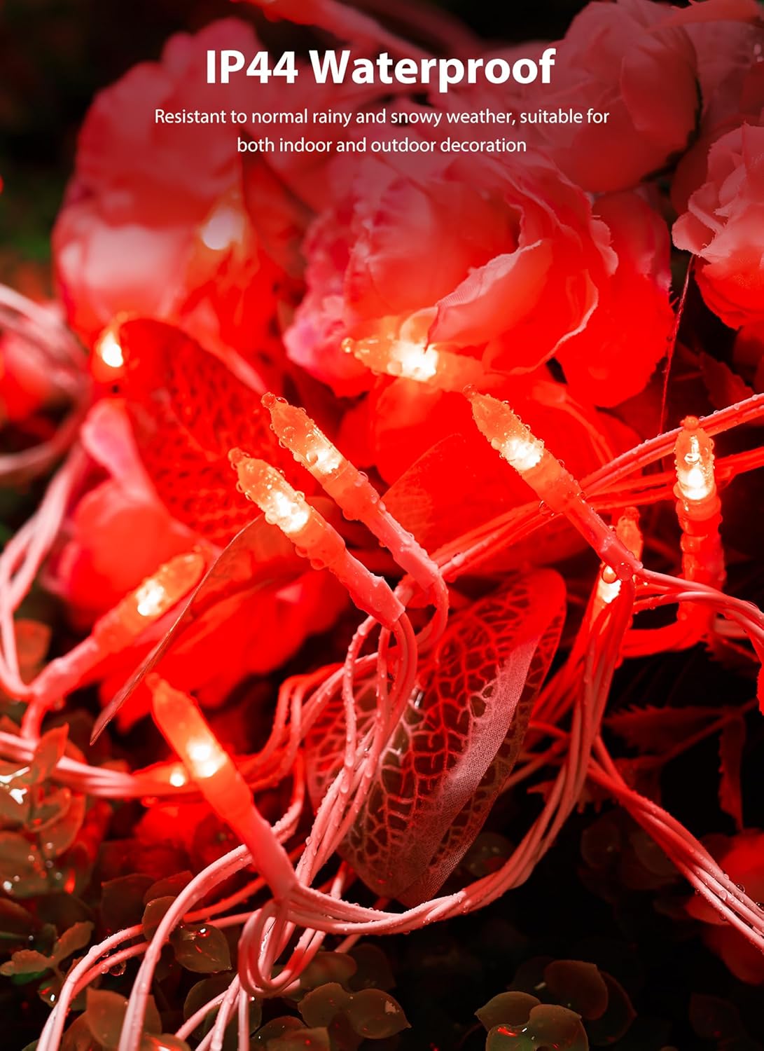 Red Mini Christmas Lights - 39 Feet 100 LED Fairy String Lights with 8 Lighting Modes Waterproof Connectable for Indoor Outdoor Xmas Tree Garland Wreath Holiday Valentine's Day Decoration