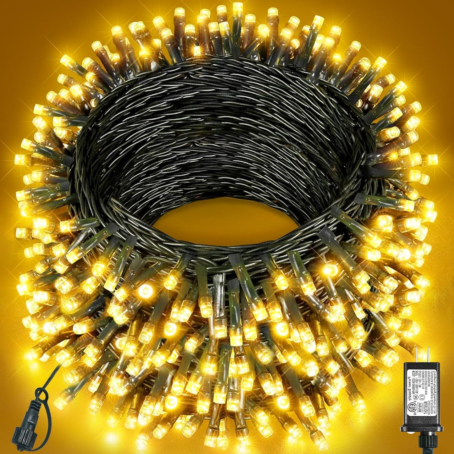 Warm White Christmas Lights Outdoor, 157FT 480 LED Christmas Tree Lights Waterproof, 8 Modes Plug in Fairy String Light for Indoor Party Xmas Tree Wedding Garden Patio Porch Decorations