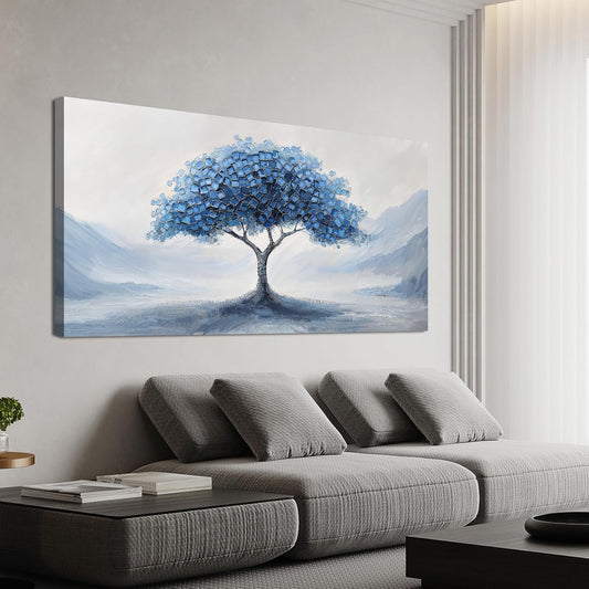 Canvas Wall Art Decor Wall Art Pictures for Living Room Large Tree of Life Wall Art Decorations Abstract Canvas Art Wall Decor Blue Wall Art Prints Artwork for Walls Bedroom Home Decor 24" X 48"