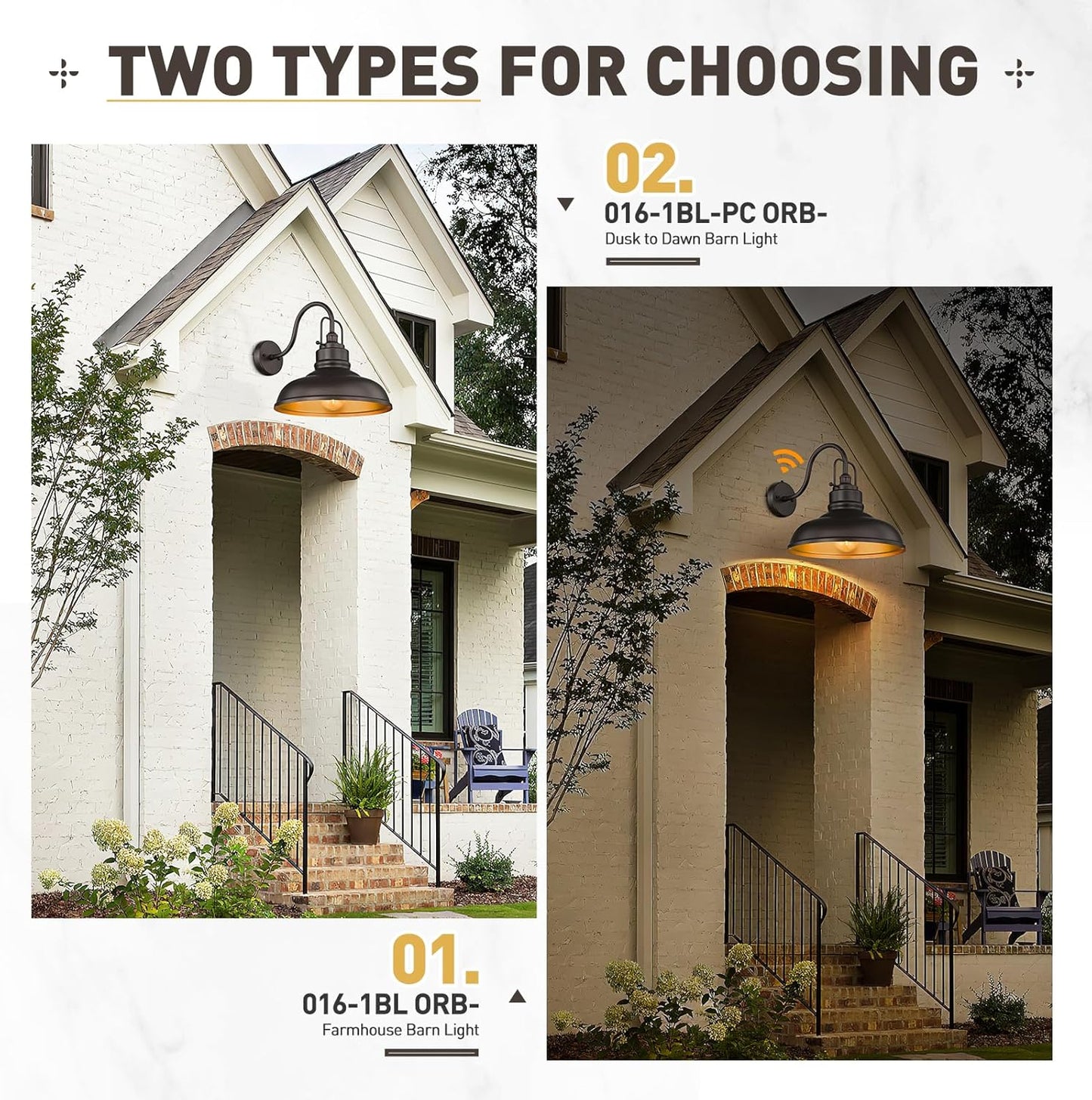 zeyu 18 Inch Gooseneck Barn Light, Farmhouse Outdoor Sconces Wall Lighting, Outdoor Barn Light for Garden Garage, Oil Rubbed Bronze Finish, 016-1BL ORB