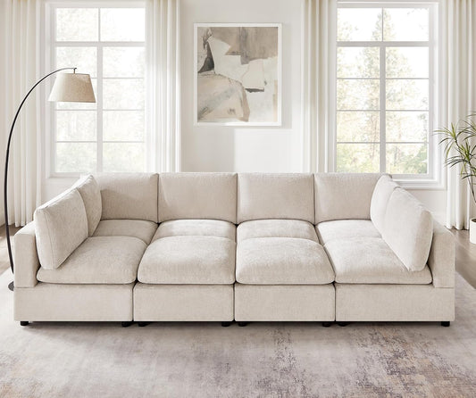 Modular Sectional Sofa, Convertible Sofa Couch Modular Sofa with Ottoman, Sectional Sofas for Living Room Small Apartments