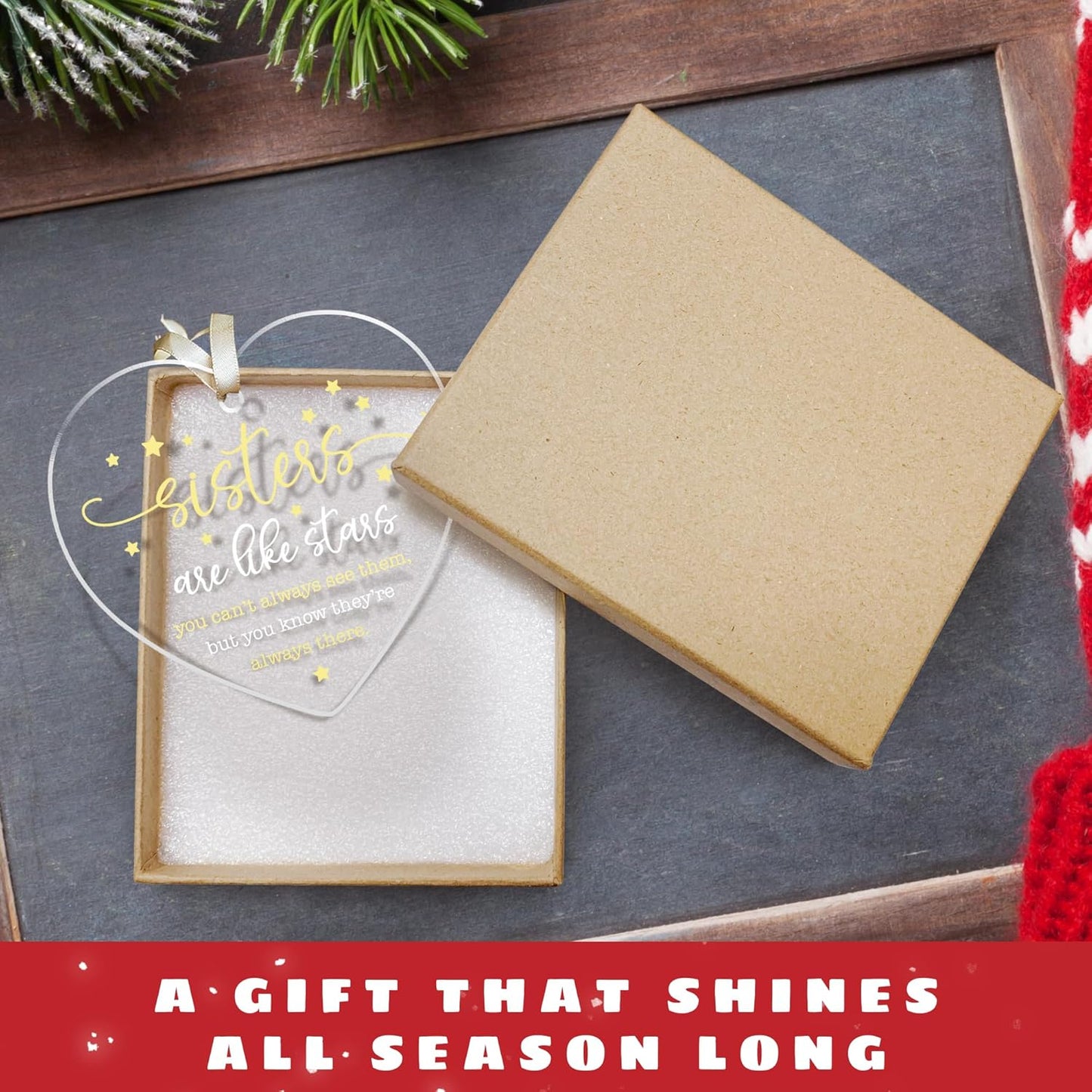 Sister Ornament - Sister Gifts for Christmas - Xmas Sisters Gifts from Sisters, Brother - Acrylic Christmas Ornament 2025