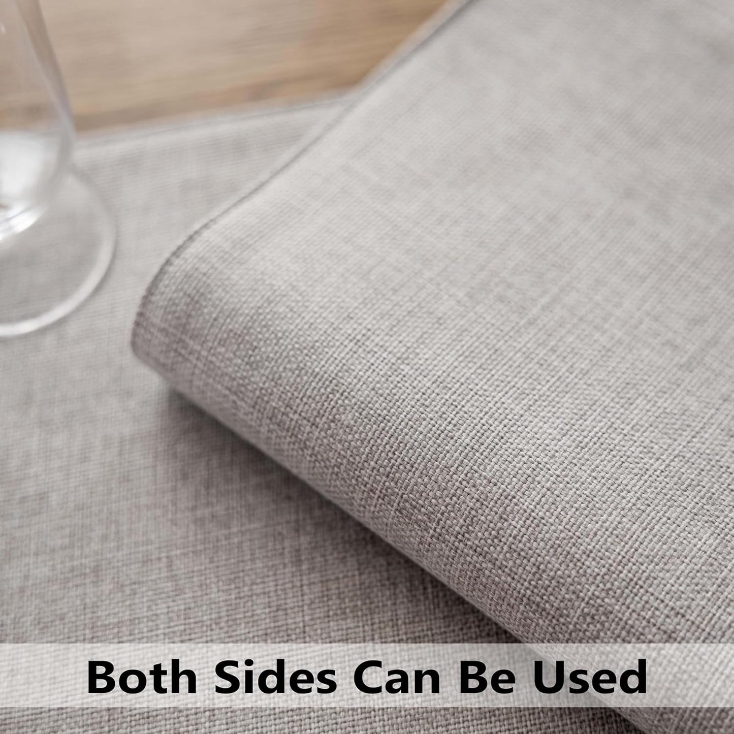 Demetex Placemats Set of 4 Grey Heat Resistant Linen Place Mats for Kitchen Washable Farmhouse Table Plate Mats for Dining Parties Buffet Dinner, Light Grey