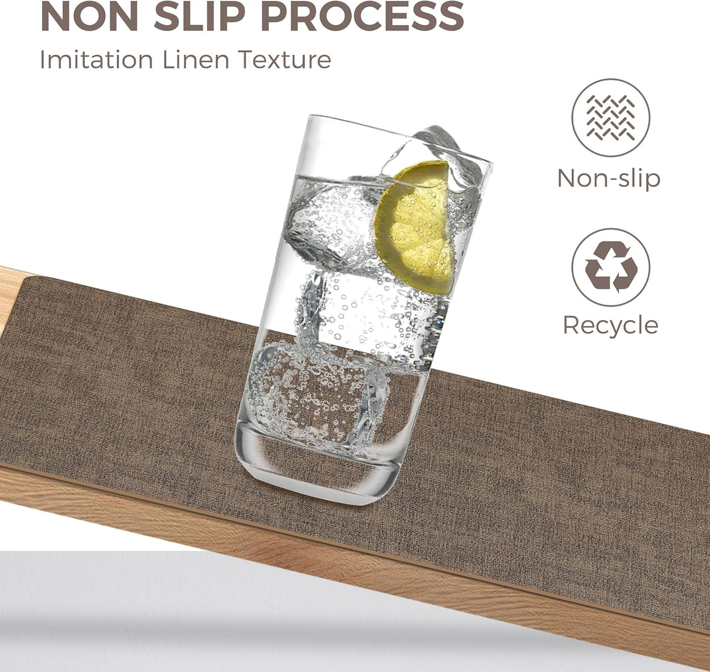 Vinyl Placemats Set of 4, Faux Leather Waterproof and Heat Resistant Place Mats, Washable Anti-Slip Table Mats with Coaster, Wipeable Placemats for Indoor & Outdoor 17" x 12" (Dark Coffee, Set of 4)