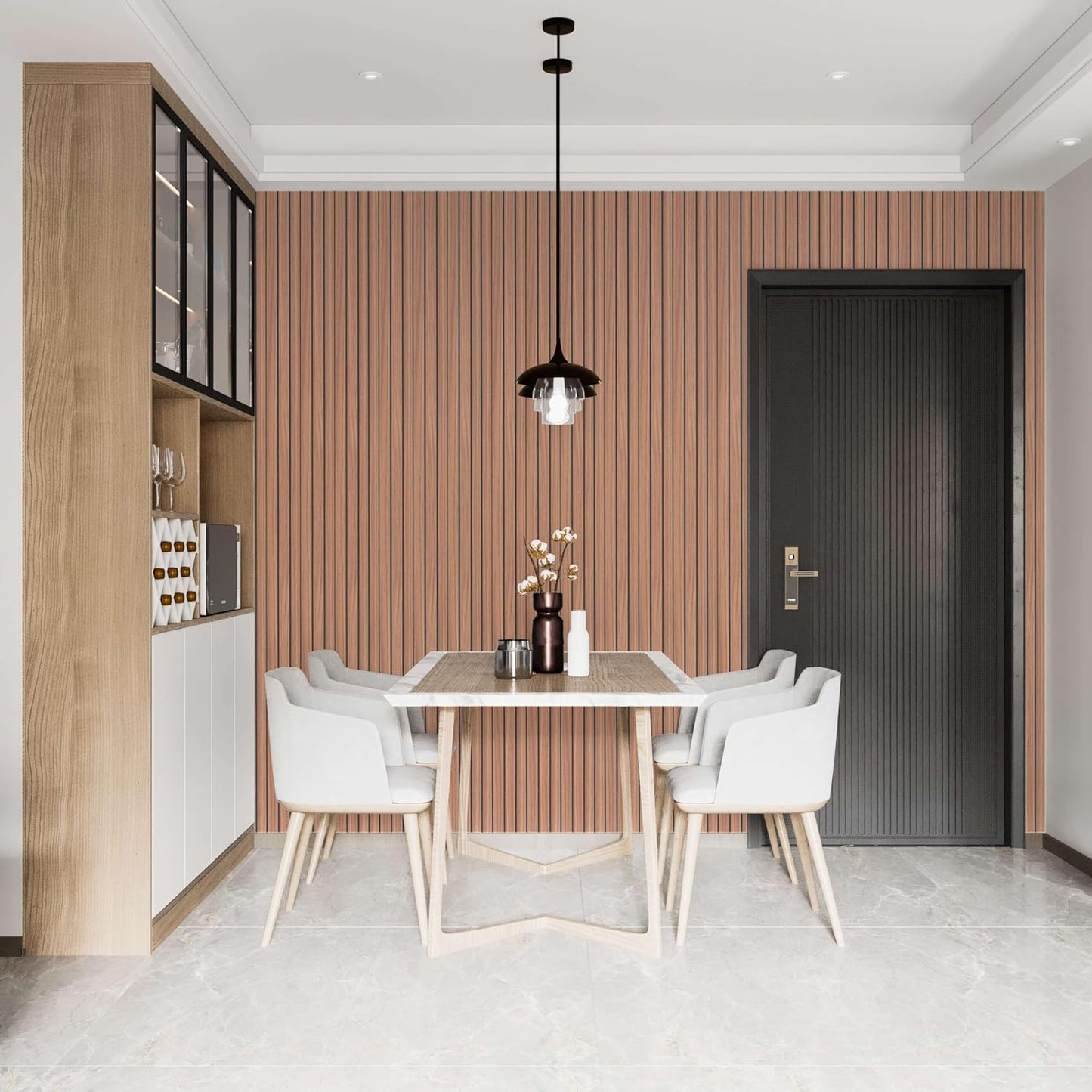 IZODEKOR 3D Wood Effect Wall Panels - Faux Wood Paneling for Living Room, Kitchen, Bathroom and More | Natural Wood Look | Easy Application | Land of Journey - Pack of 5, Covers 25 sq ft