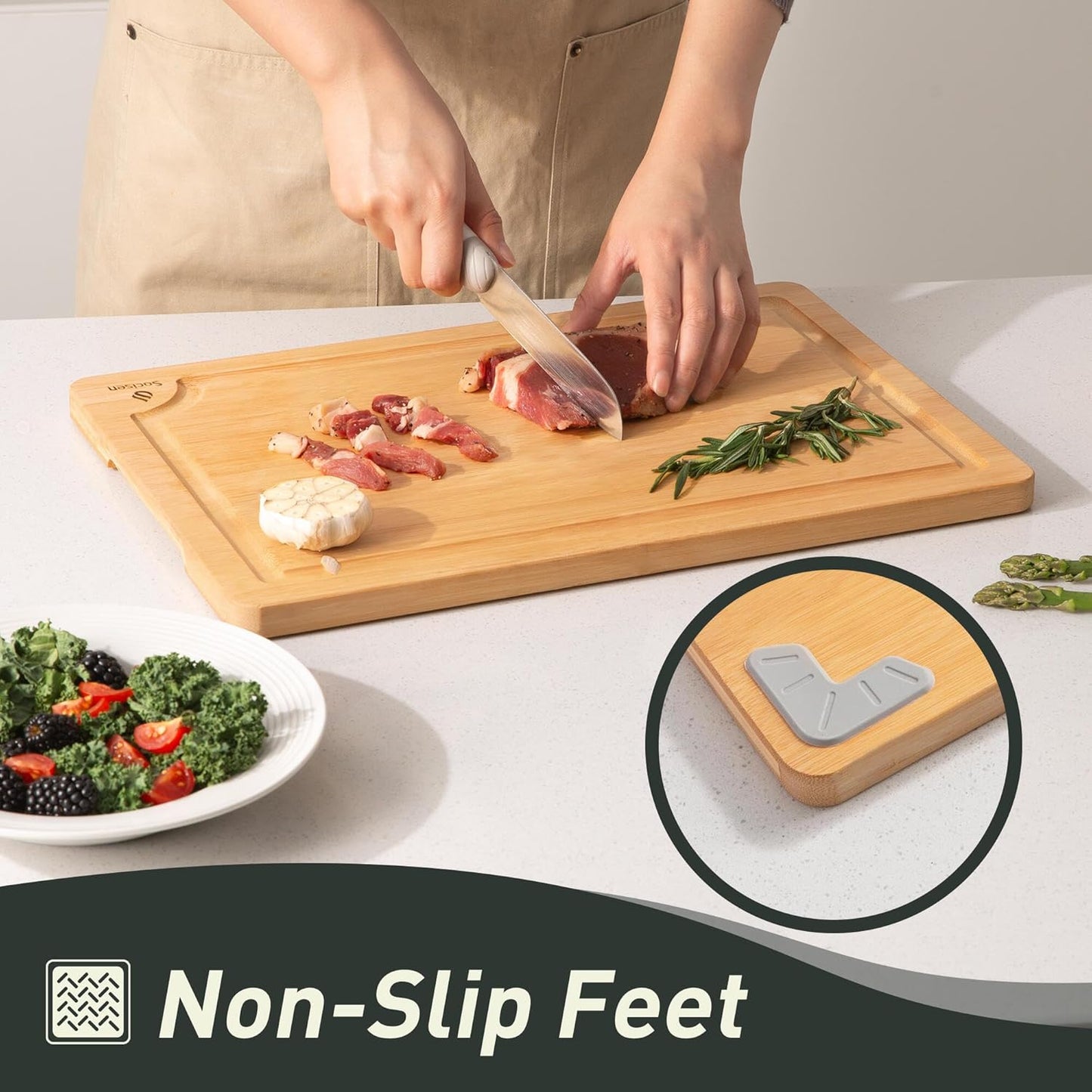 Bamboo Cutting Board Set Non Slip Feet Over Sink Chopping Board Christmas Xmas Birthday Day Gifts Ideas Grandmother Gigi Granny Nana Glamma Mawmaw Yaya Abuela Abuelita Mamaw Mimi Nonna Oma Meme