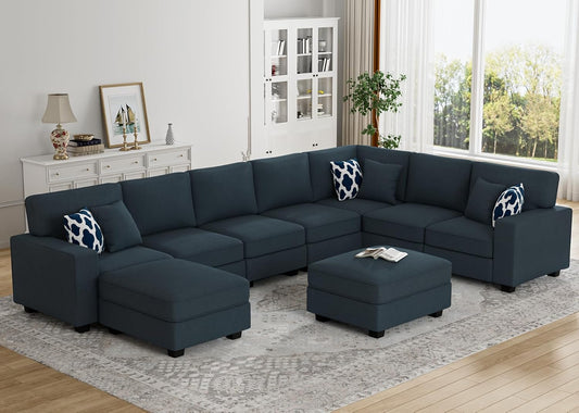 L Lengend Vansen Modular Sectional Sofa U Shaped Couch with Ottoman Modern Reversible Corner Sectional Couch for Living Room (Charcoal, U Shaped Sofa-5)