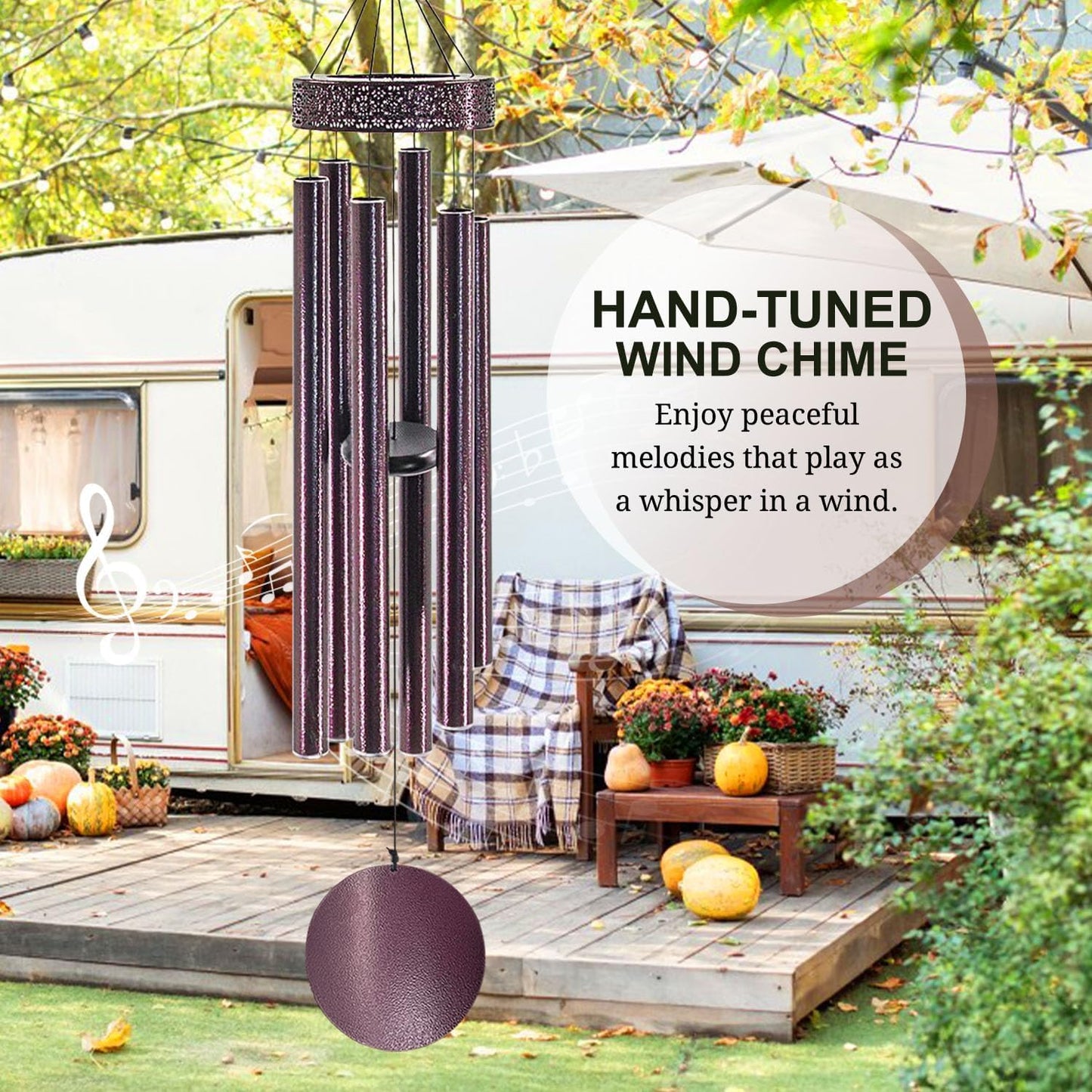 ASTARIN 48'' Large Wind Chimes - 6 Heavy Tubes, Memorial Outdoor Chimes for Garden Decor, Sympathy Gifts, Bronze