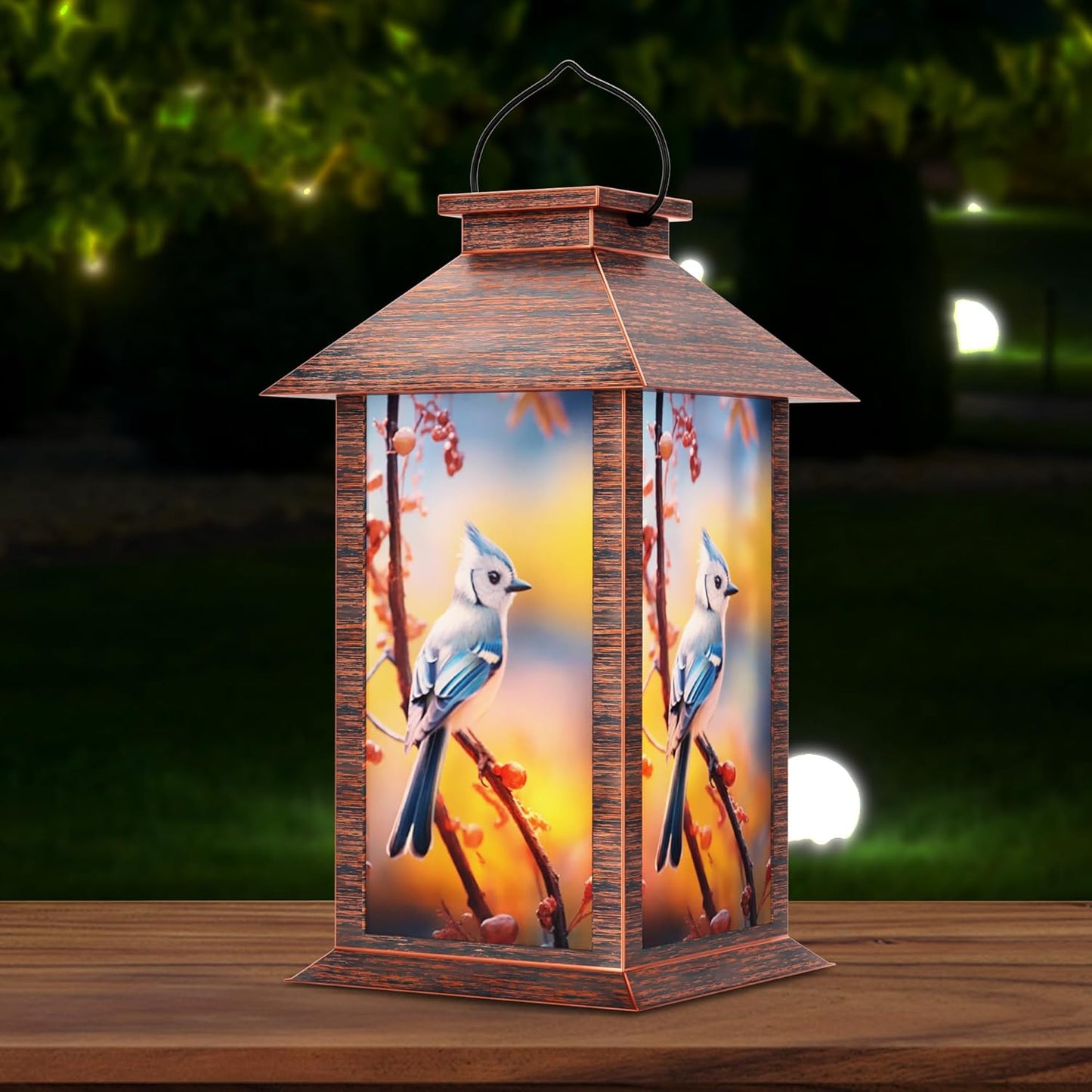 Solar Lanterns Outdoor, Waterproof Garden Hanging Lanterns with LED Flickering Flameless Candles for Mom Grandma Women Lantern Decorative Outdoor for Yard, Garden,Party Decor