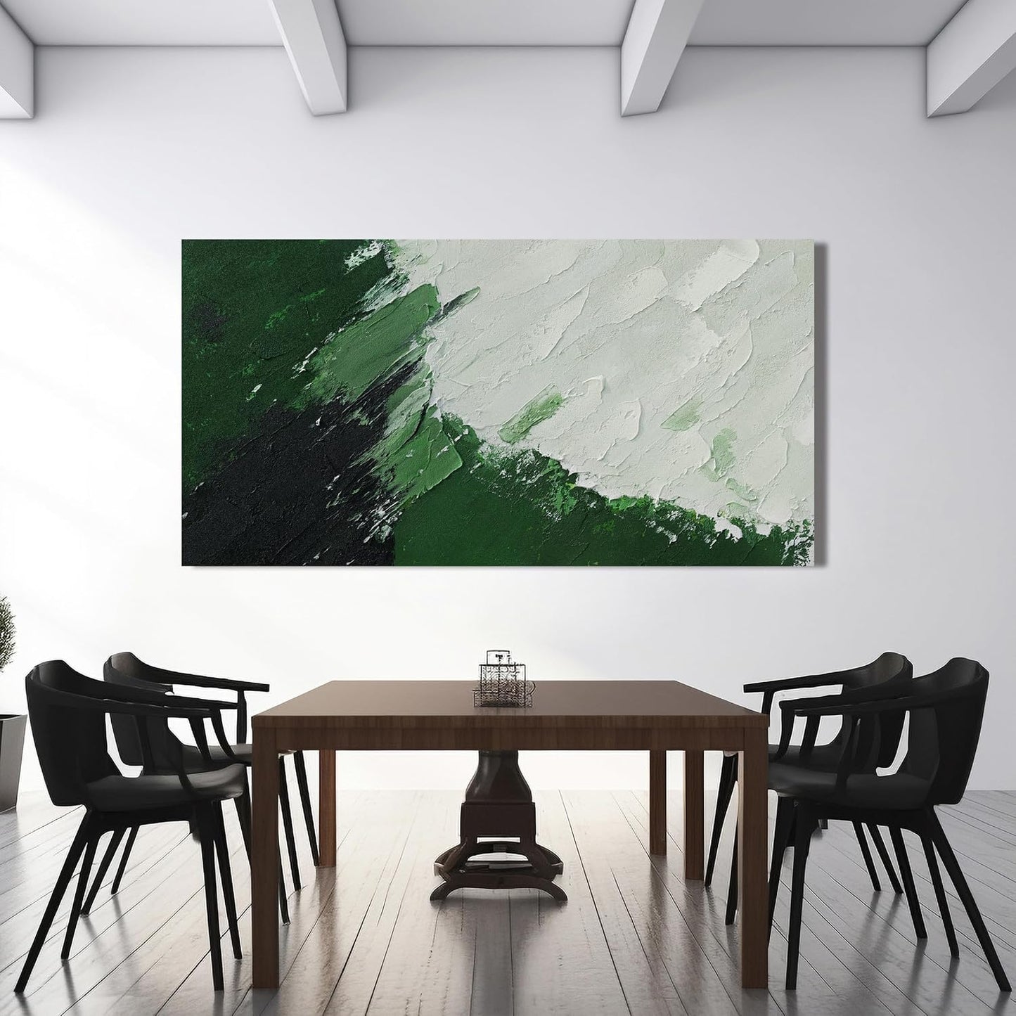 Canvas Wall Art Decor Large Green Abstract Wall Art Prints Wall Art Pictures for Living Room Abstract Canvas Art Wall Decor Modern White Wall Art Large Artwork for Walls Bedroom Office Decor 29"X58"