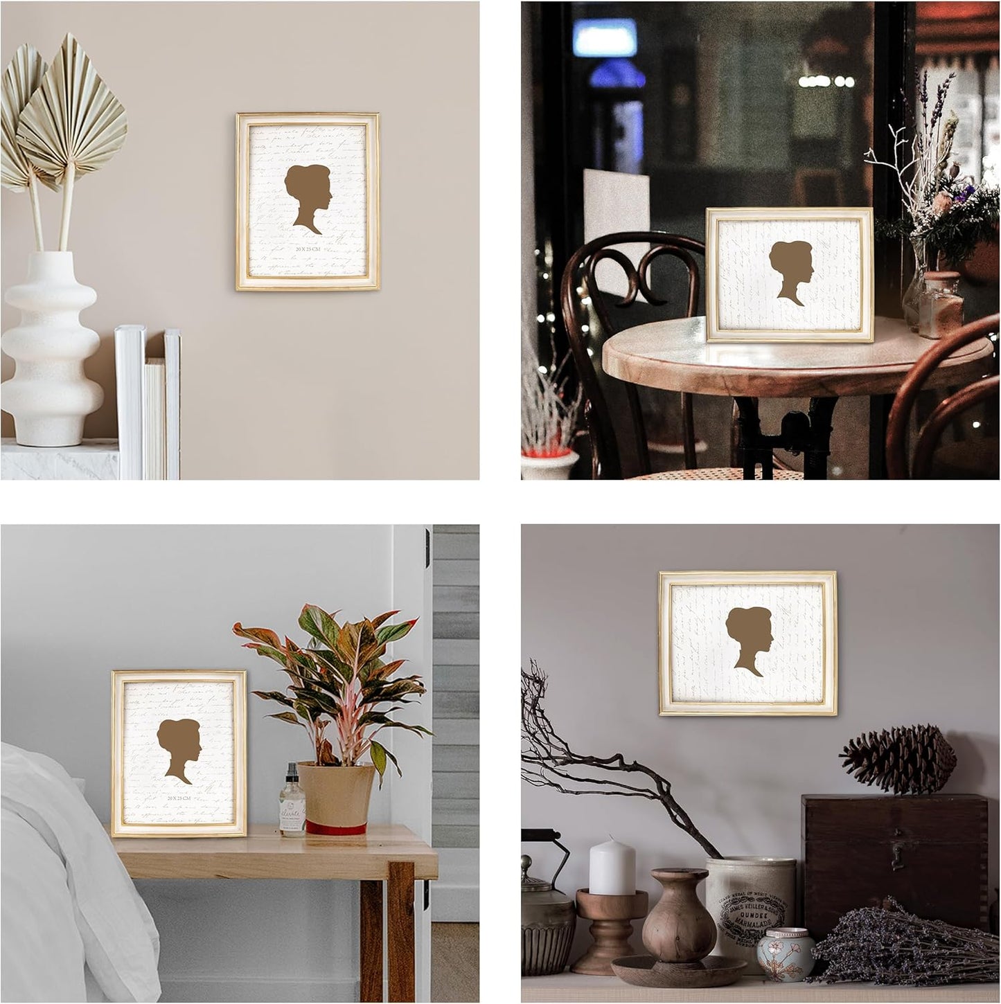 AELS 8x10 Inch Vintage Picture Frame, Elegant Antique Photo Frames with Glass Front, Photo Display, Tabletop Wall Hanging, Gift Ideas, Off-white with Gold Trim