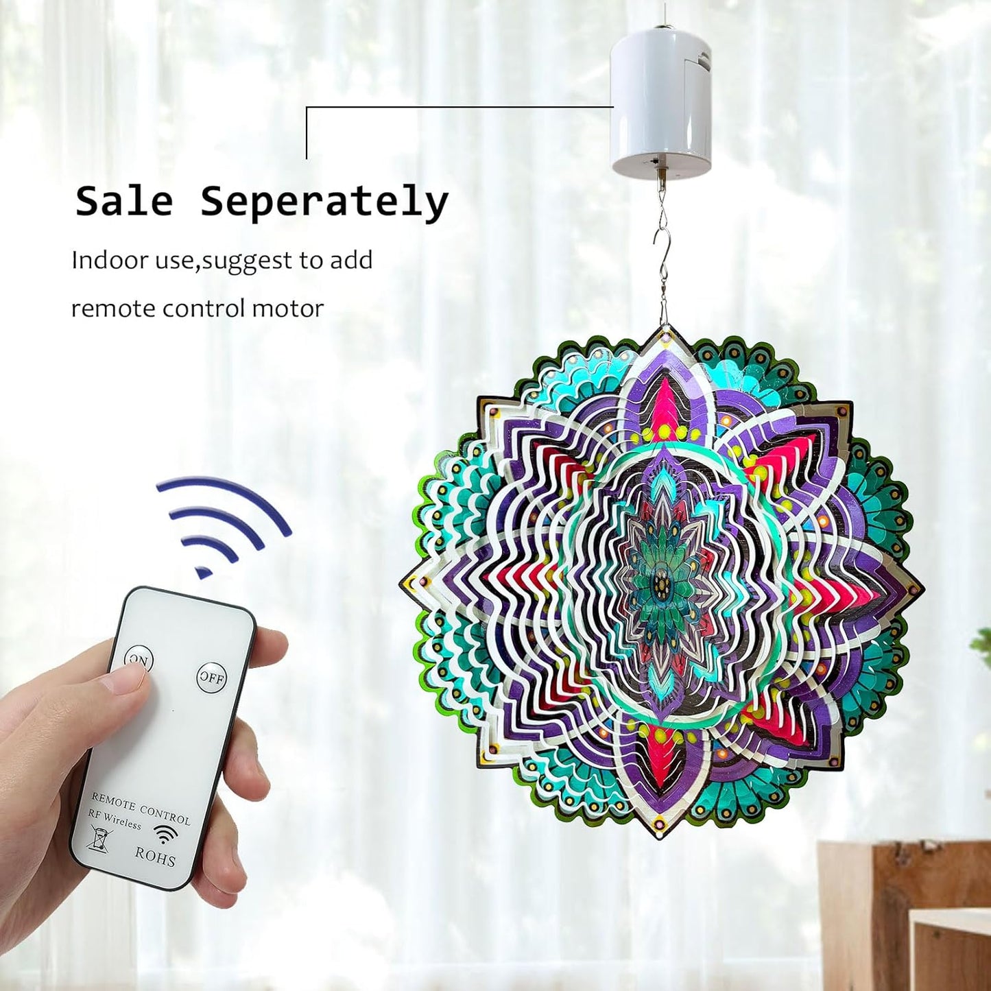 Hanging Wind Spinners for Yard and Garden Mandala Purple Star,Kinetic Wind Spinners Outdoor Worth Gift Christmas Decorations,12Inch Stainless Steel Wind Spinner for Outdoor&Indoor Decor