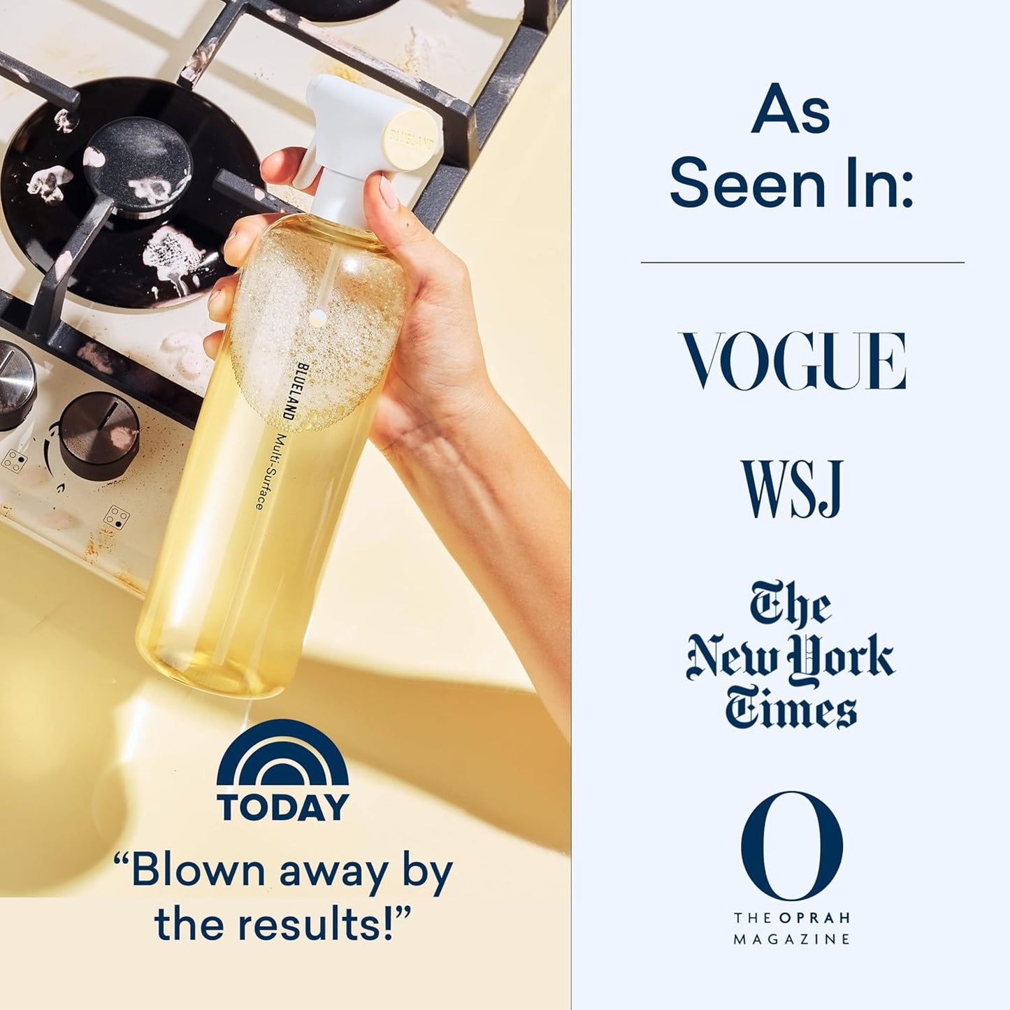 BLUELAND Multi-surface Cleaner, 10 Refill Tablets, Fresh Lemon Scent, All-Purpose, Eco-Friendly Cleaning Supplies, 10 x 24 Fl oz