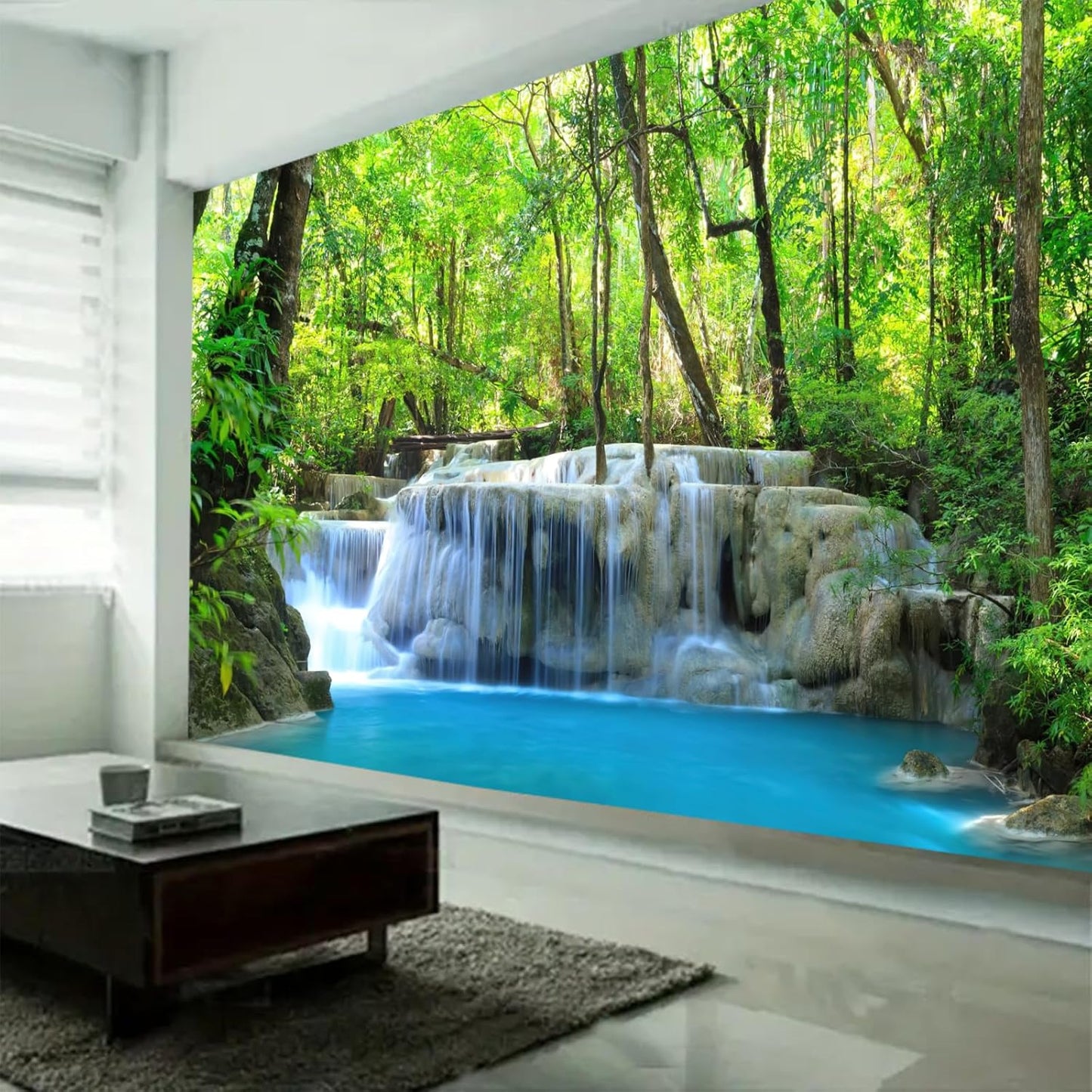 FENDROM Waterfall Tapestry Nature Stone River Forest Scenery Theme Print Landscape Jungle Wall Hanging for Living Room Party Beach Picnic Blankets Tablecloths Wall Decor