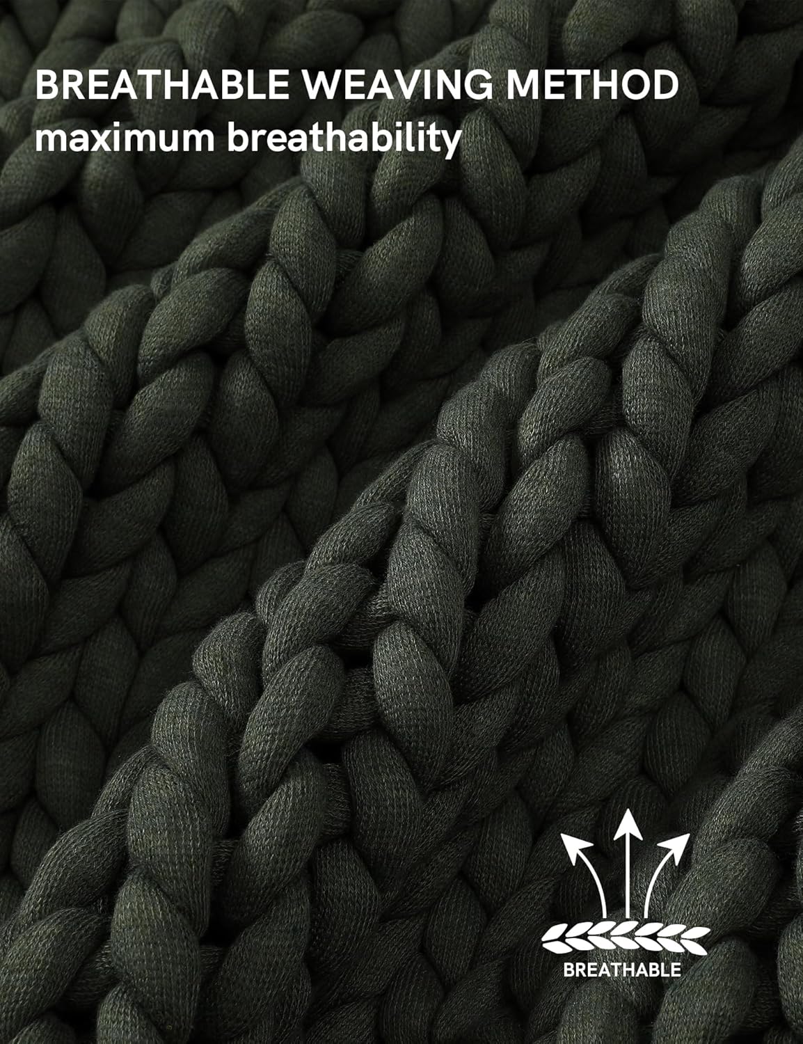 YnM Chunky Throw Blanket, Medium-Weight, Hand Knitted, Skin Friendly, Ventilated and Breathable, Machine Washable, Home Décor Piece for Couch, Sofa and Bed (Olive, 40x50 Inch)