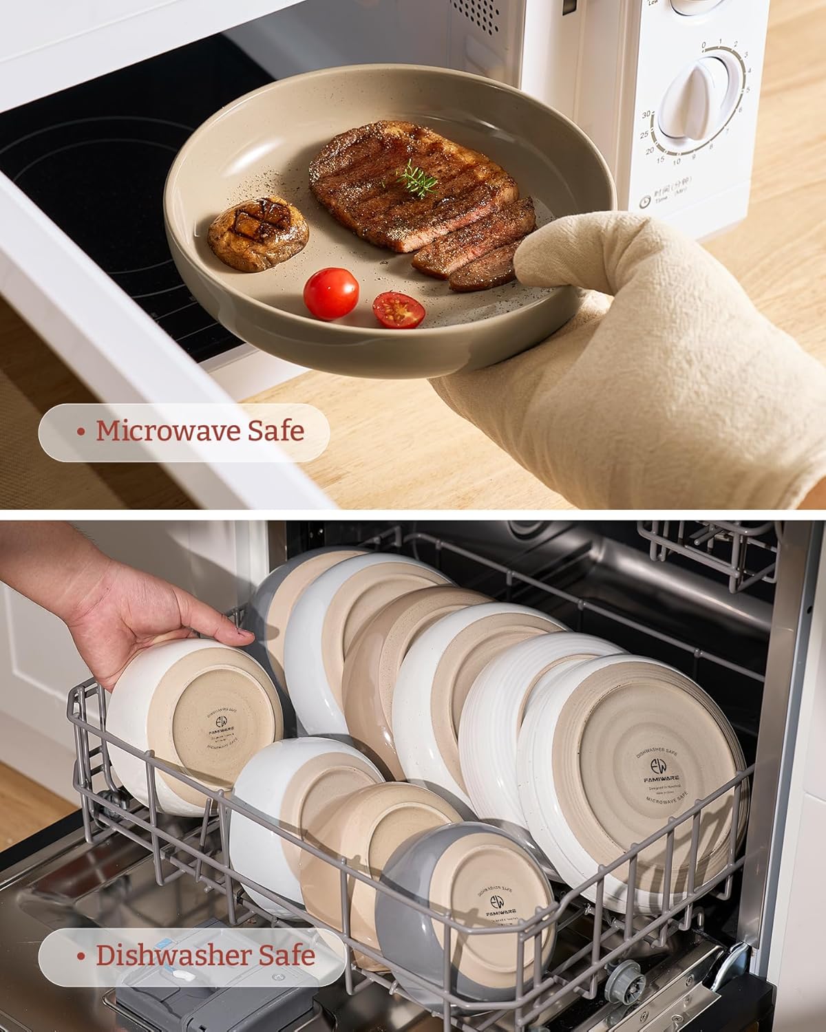 famiware Milkyway 33 oz Bowl Set, Pasta Bowls Set of 4, Salad Bowls Perfect for Your Friend for Housewarming, Thanksgiving, Christmas, Multicolor