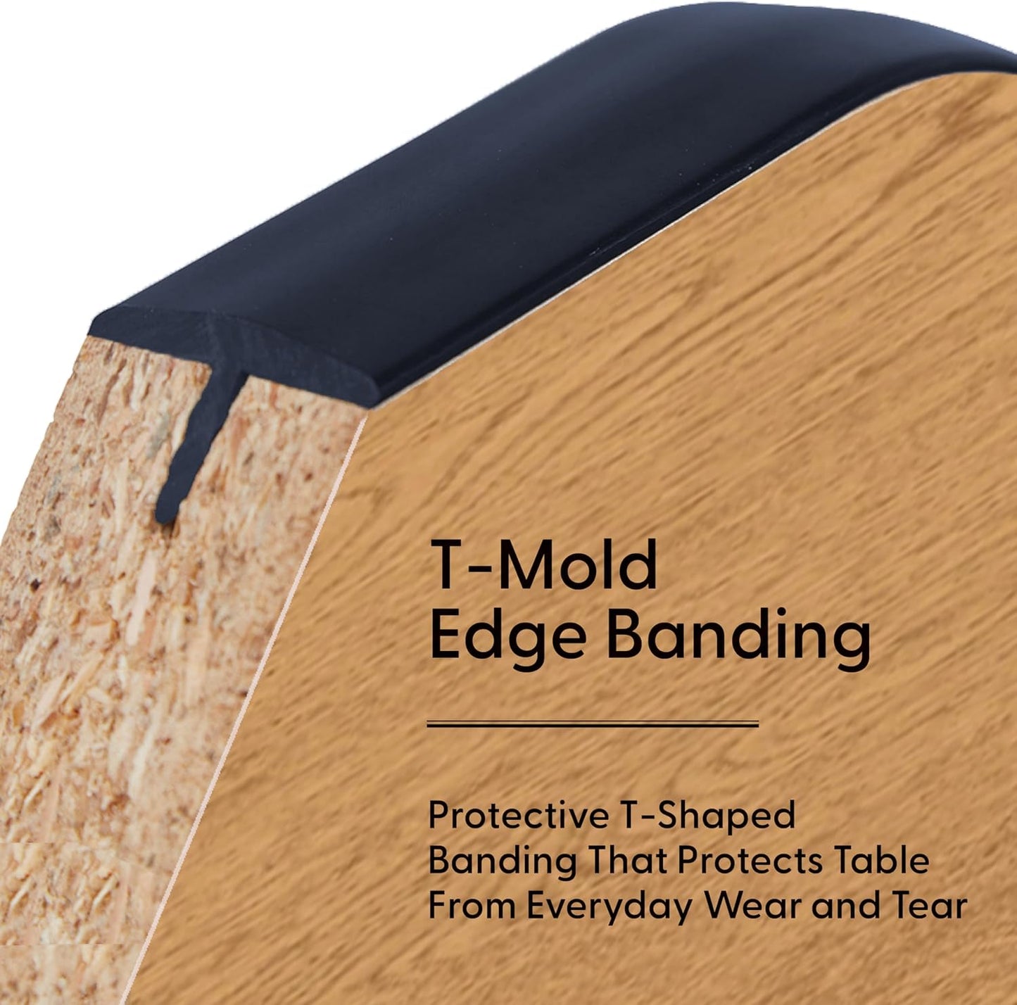 Factory Direct Partners FDP Rectangle Activity School and Kids Classroom Table (24 x 48 inch), Toddler Legs, Adjustable Height 15-24 inches - Oak Top and Navy Edge