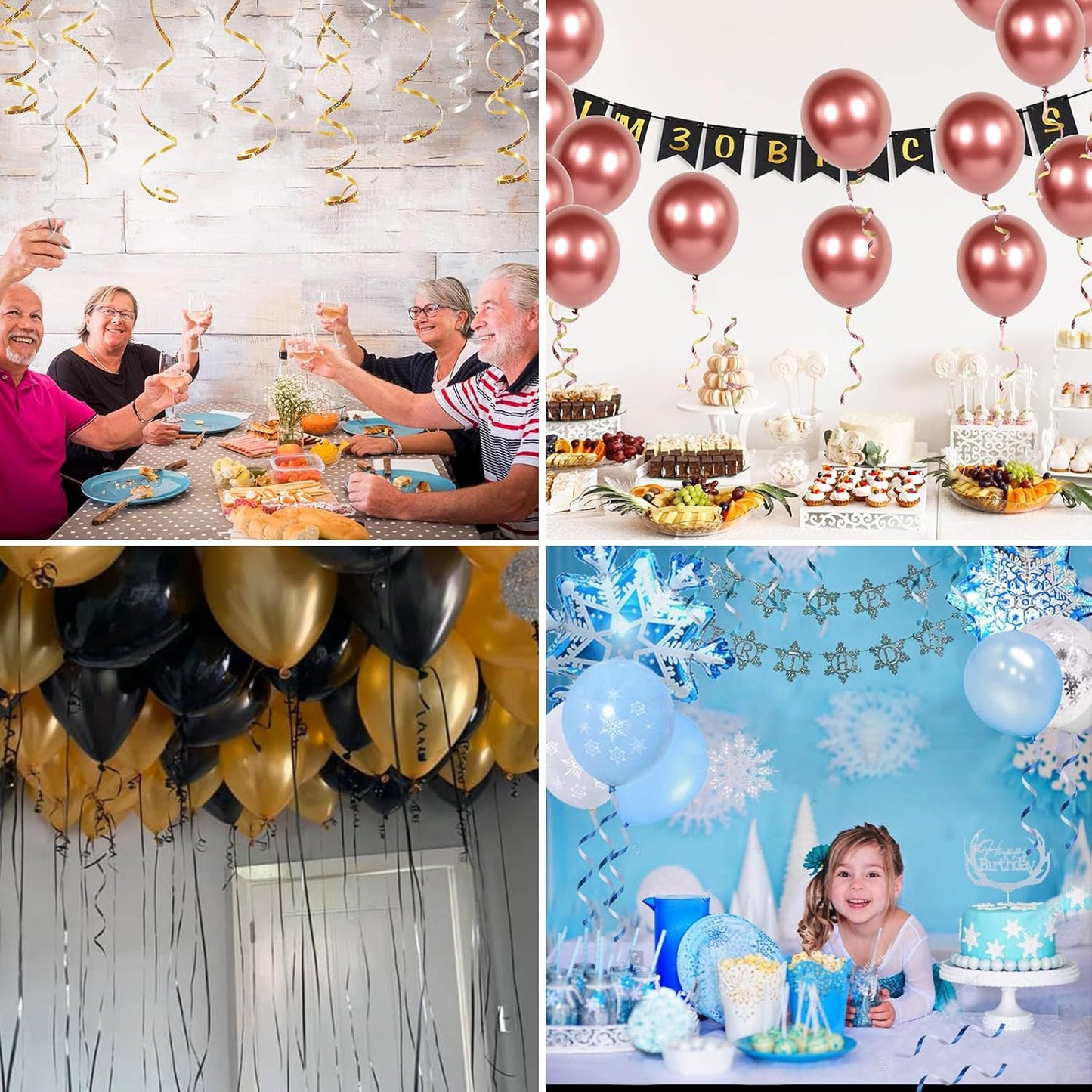 BEISHIDA 3 Pack 100 Yards Gold Silver Red Curling Crimped Glitter Ribbon Balloon String Shiny Metallic Gift Wrapping Ribbon Birthday Party Christmas Art Craft Decoration