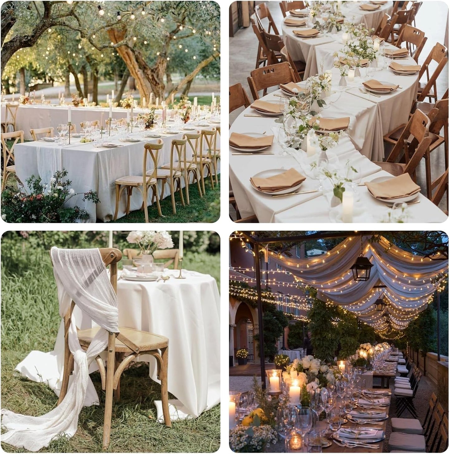 Sioloc Ivory White Cream Cheesecloth Table Runner Fall Autumn Decor for Home 10ft Table Cloth for Tea Wedding Birthday Party Baby Bridal Shower Halloween Thanksgiving