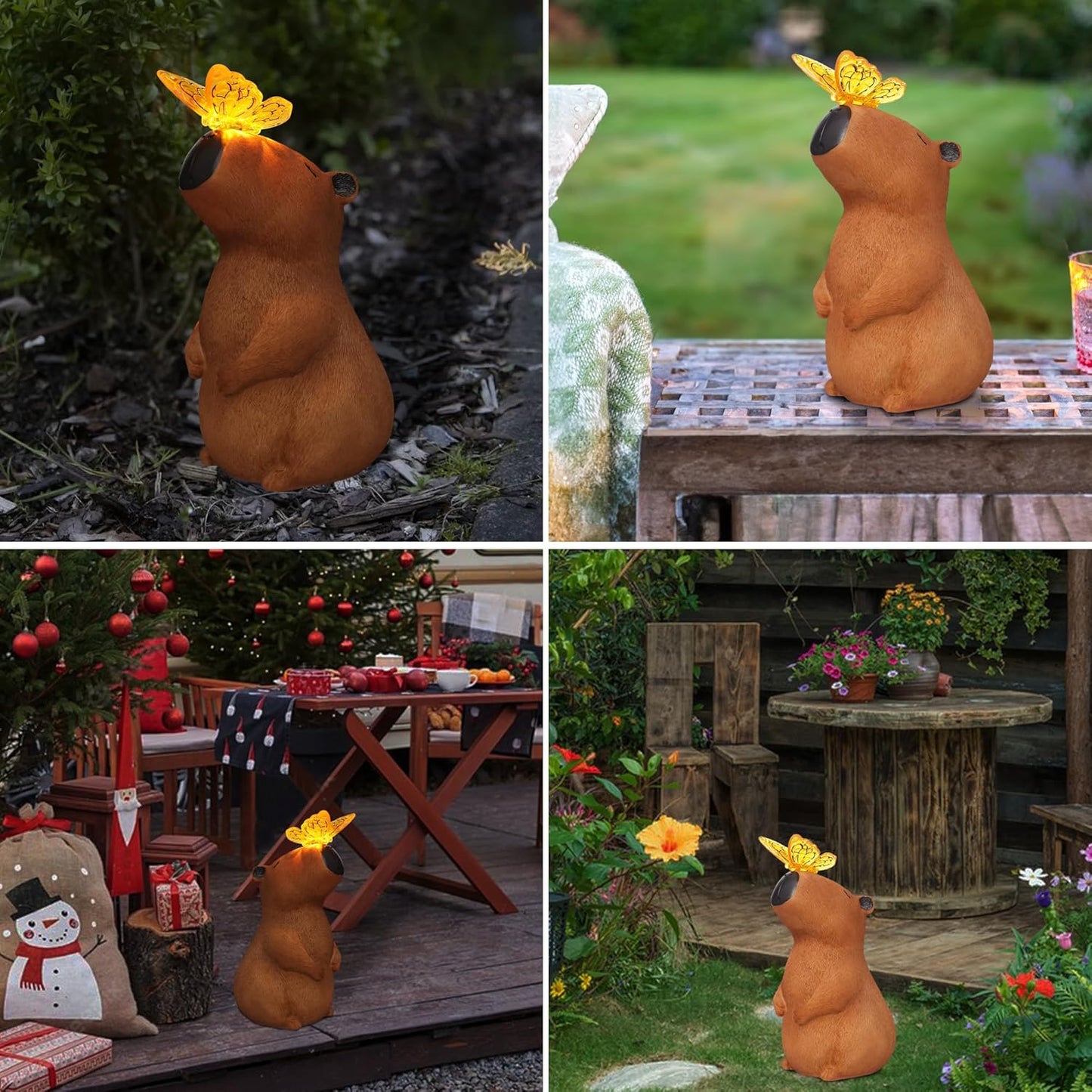 Attivolife Garden Solar Outdoor Statues Capybara Light, Outside & 7 Color Change Lamp, Patio Easter Ornament for Lawn Balcony Porch Yard Art Decor, for Mom Grandma