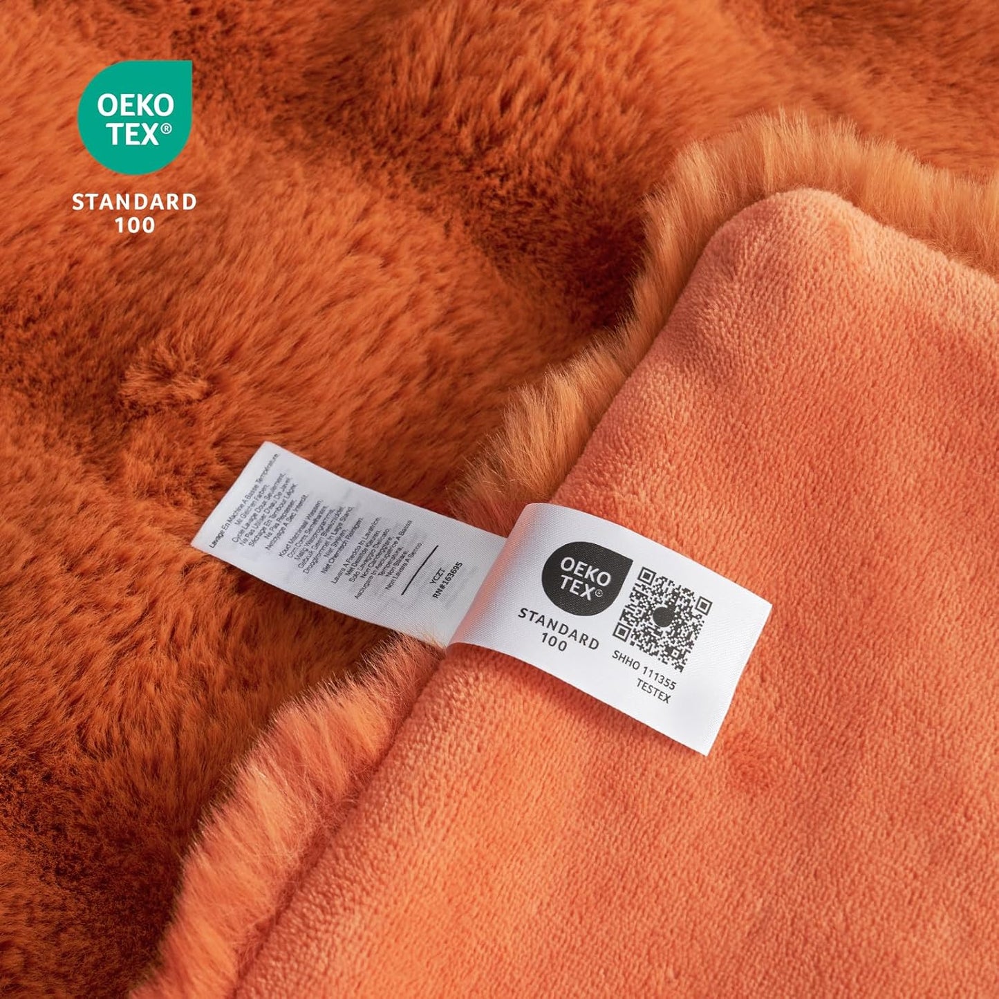 Cozy Bliss Faux Fur Throw Blanket for Couch, Fuzzy Soft Plush Thick Bubble Blanket for Sofa Bedroom Living Room, 60 * 80 Inches Burnt Orange