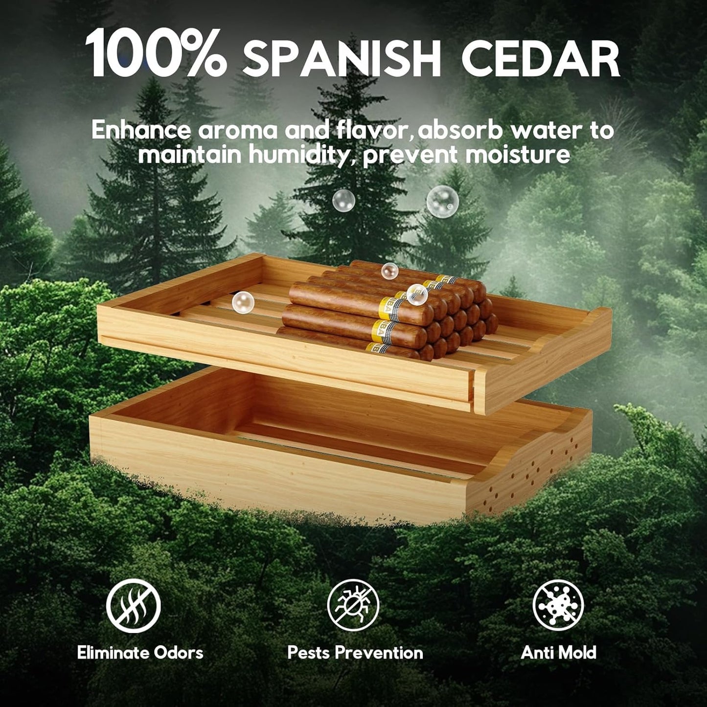 Electric Cigar Humidor Cabinet 88L, Tylza Electric Humidors for Cigars with Temp & Humidity Control, Silent Compressor, Reversible Door, Refrigerator, Cigar Humidors with Cedar Wood Shelves, 546 Count